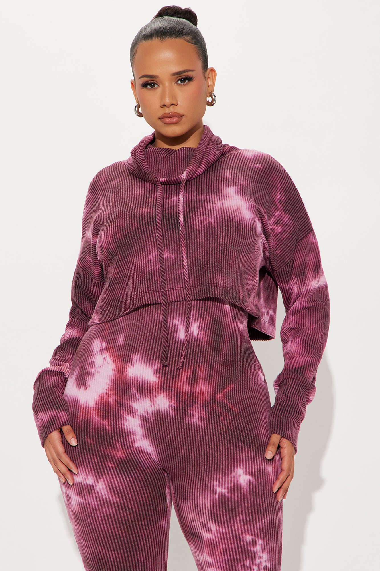 Thinking It Over Tie Dye Jumpsuit Set - Purple/combo - Image 5