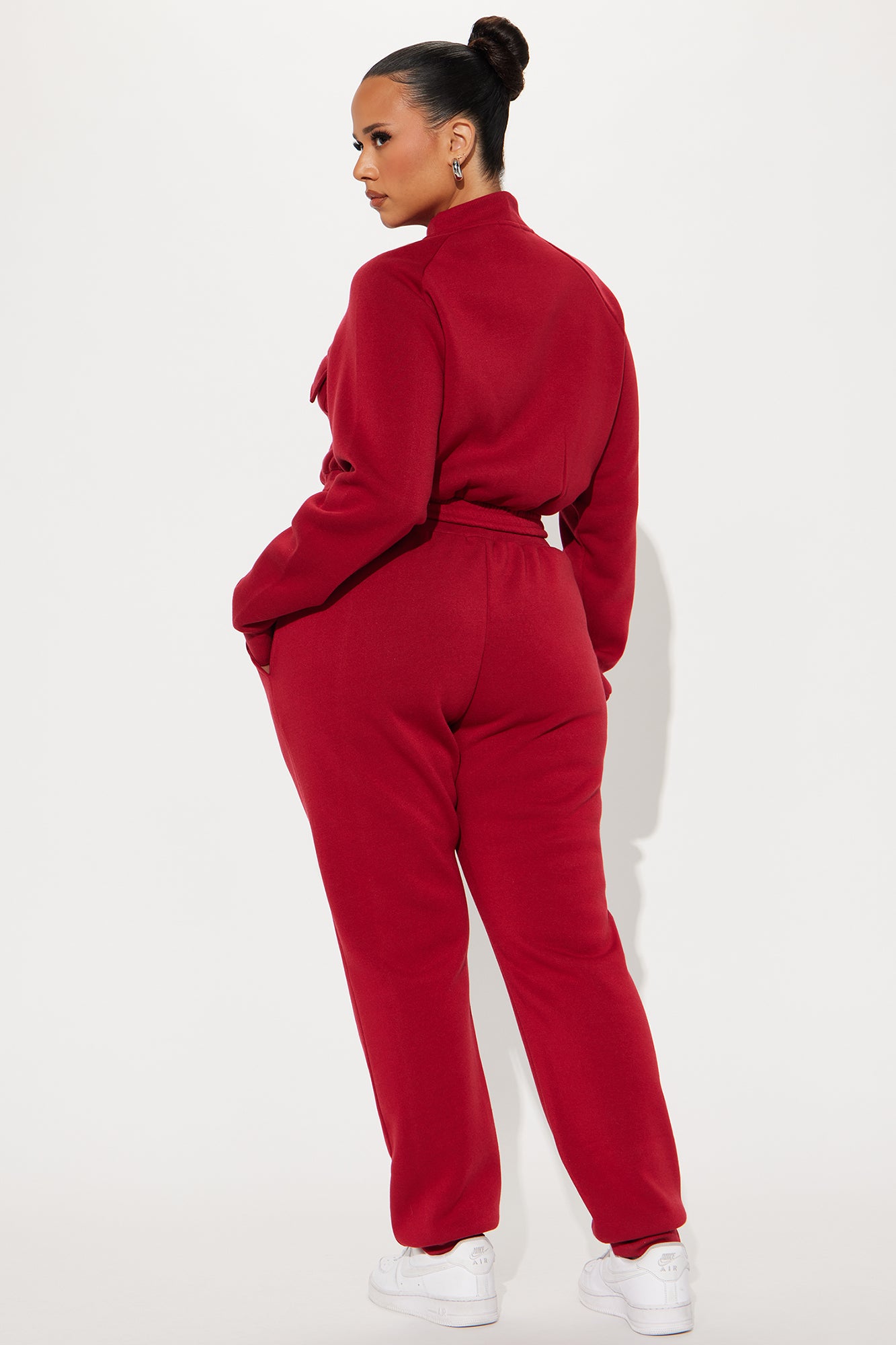 Meet Me Outside Fleece Set - Burgundy - Image 7