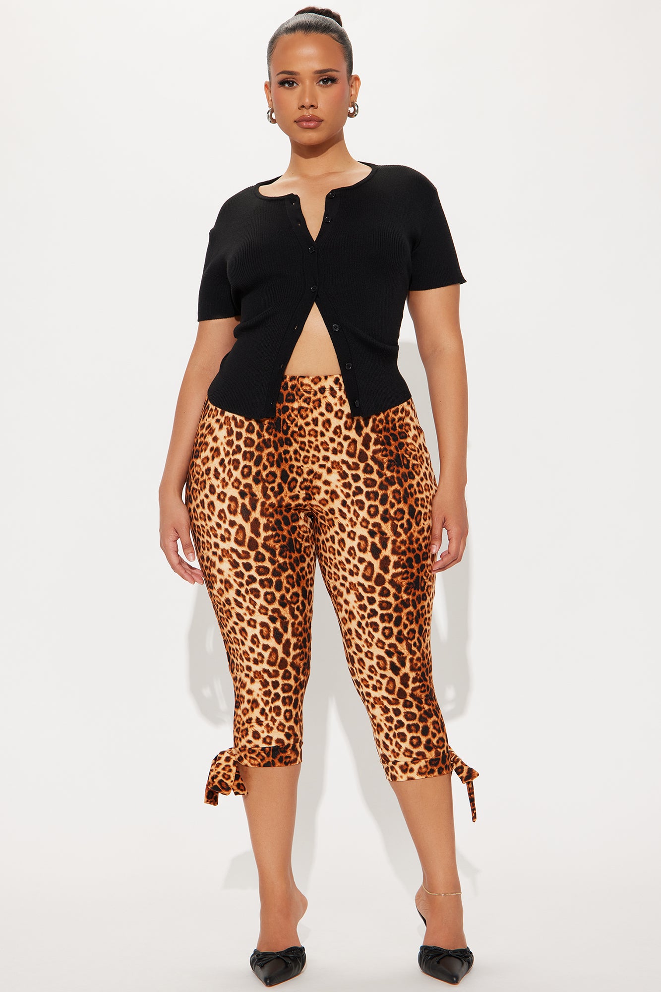 Well Behaved Leopard Capri Legging - Brown/combo - Image 4
