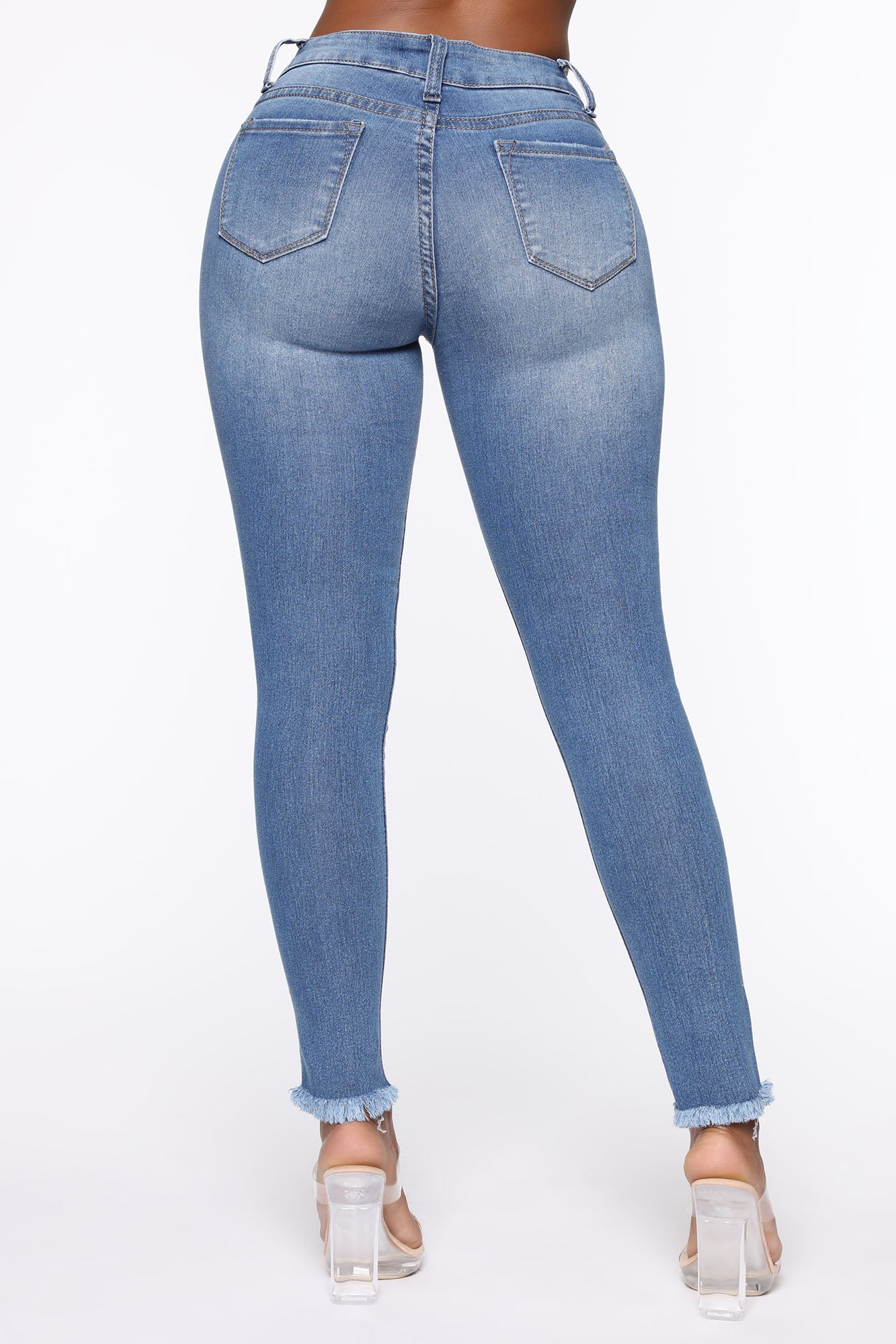 On The Fray Ankle Jeans - Medium Blue Wash - Image 6