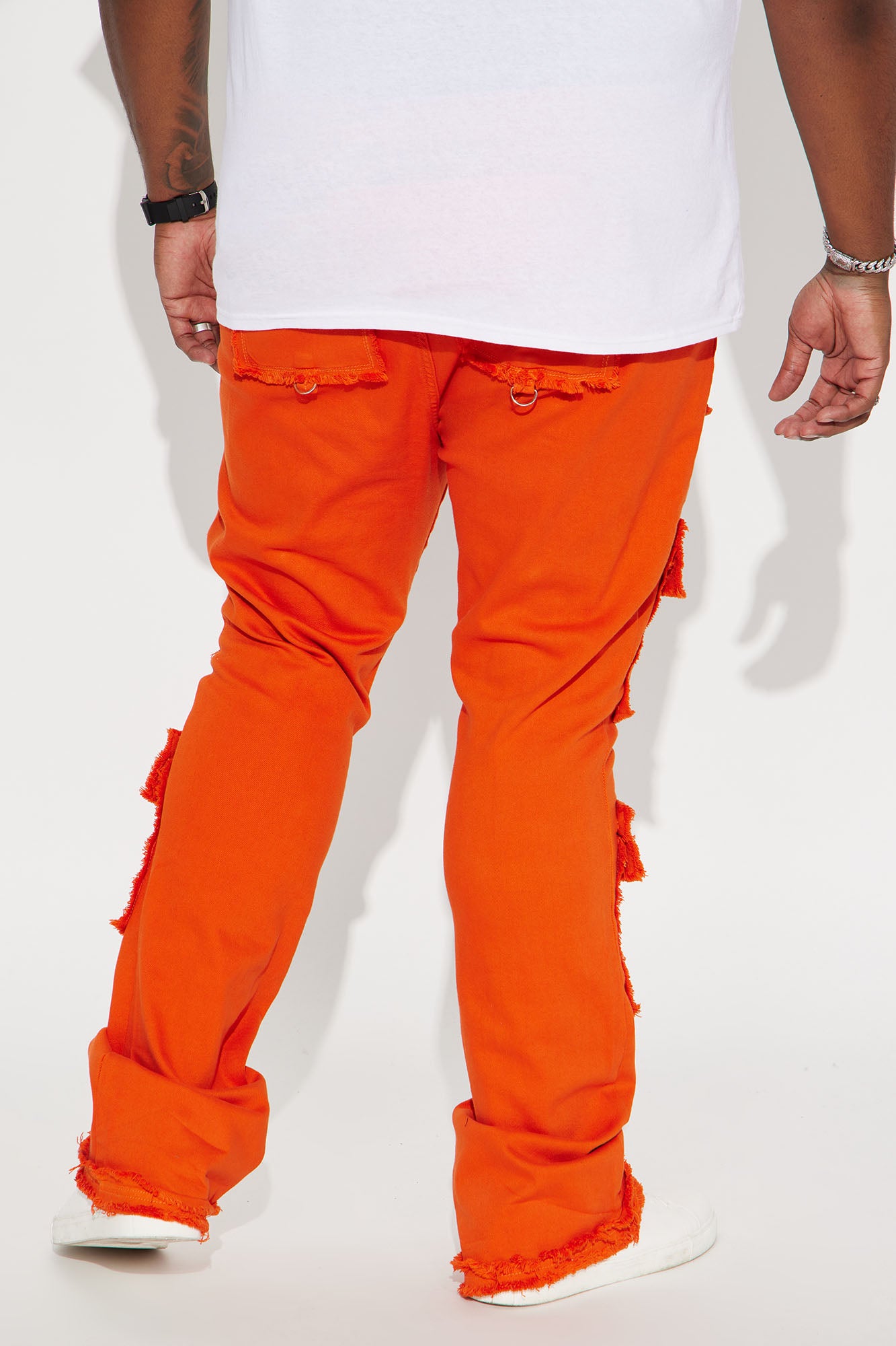 Fit Check Stacked Skinny Flared Pants - Orange - Image 7