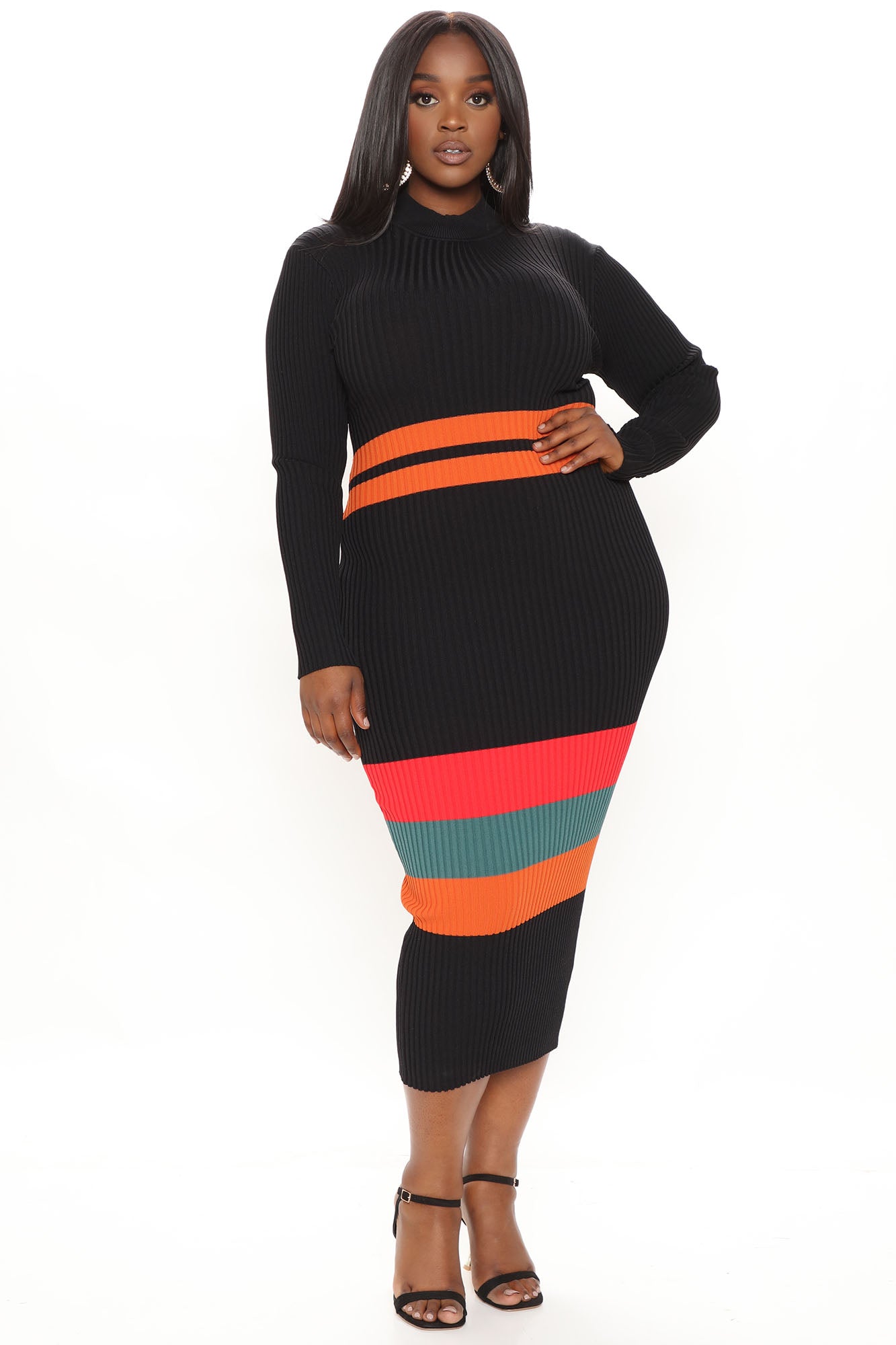Amazing Grace Sweater Midi Dress - Black/combo - Image 5