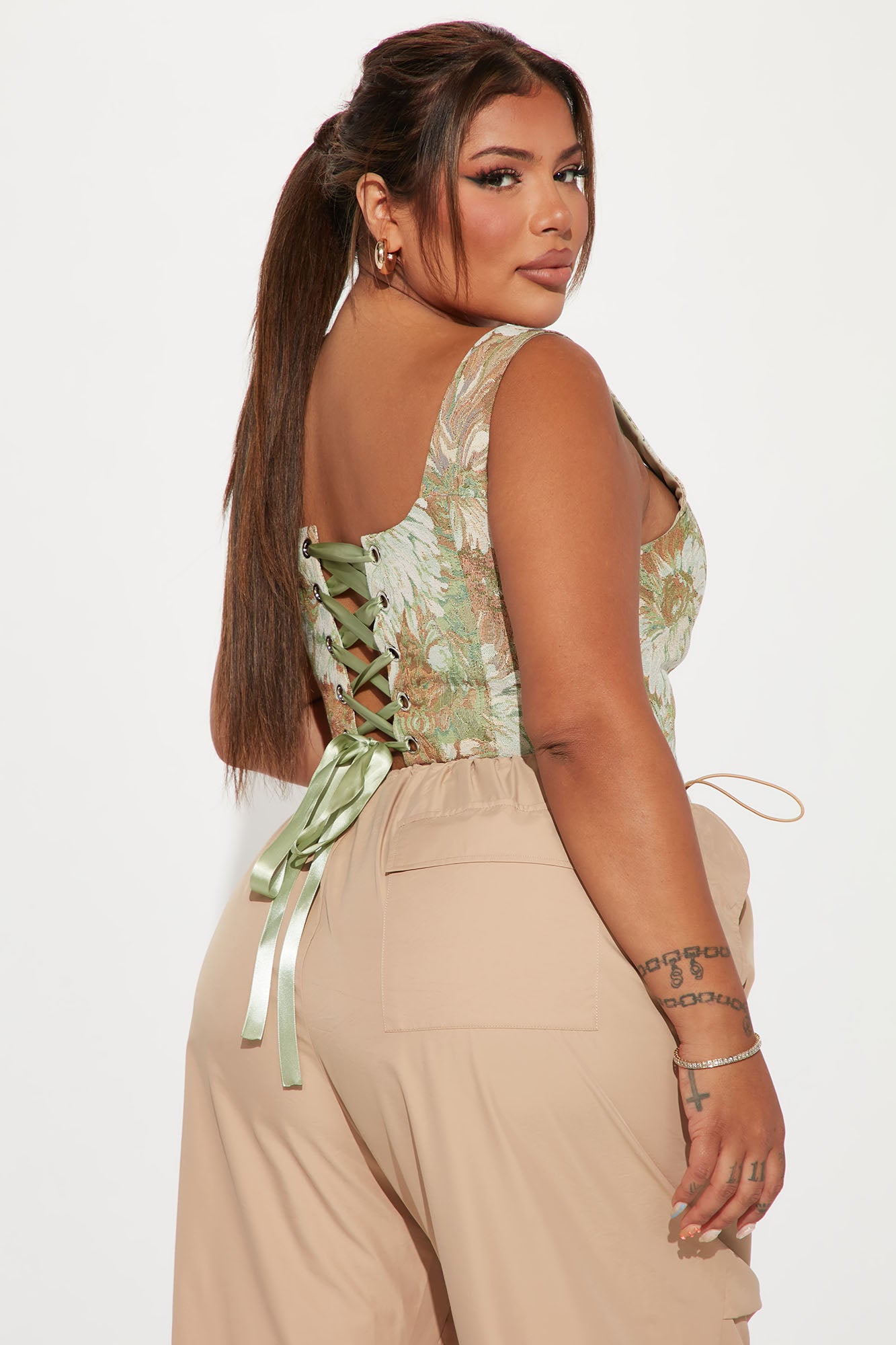 More Than A Dream Corset Top - Sage/combo - Image 7