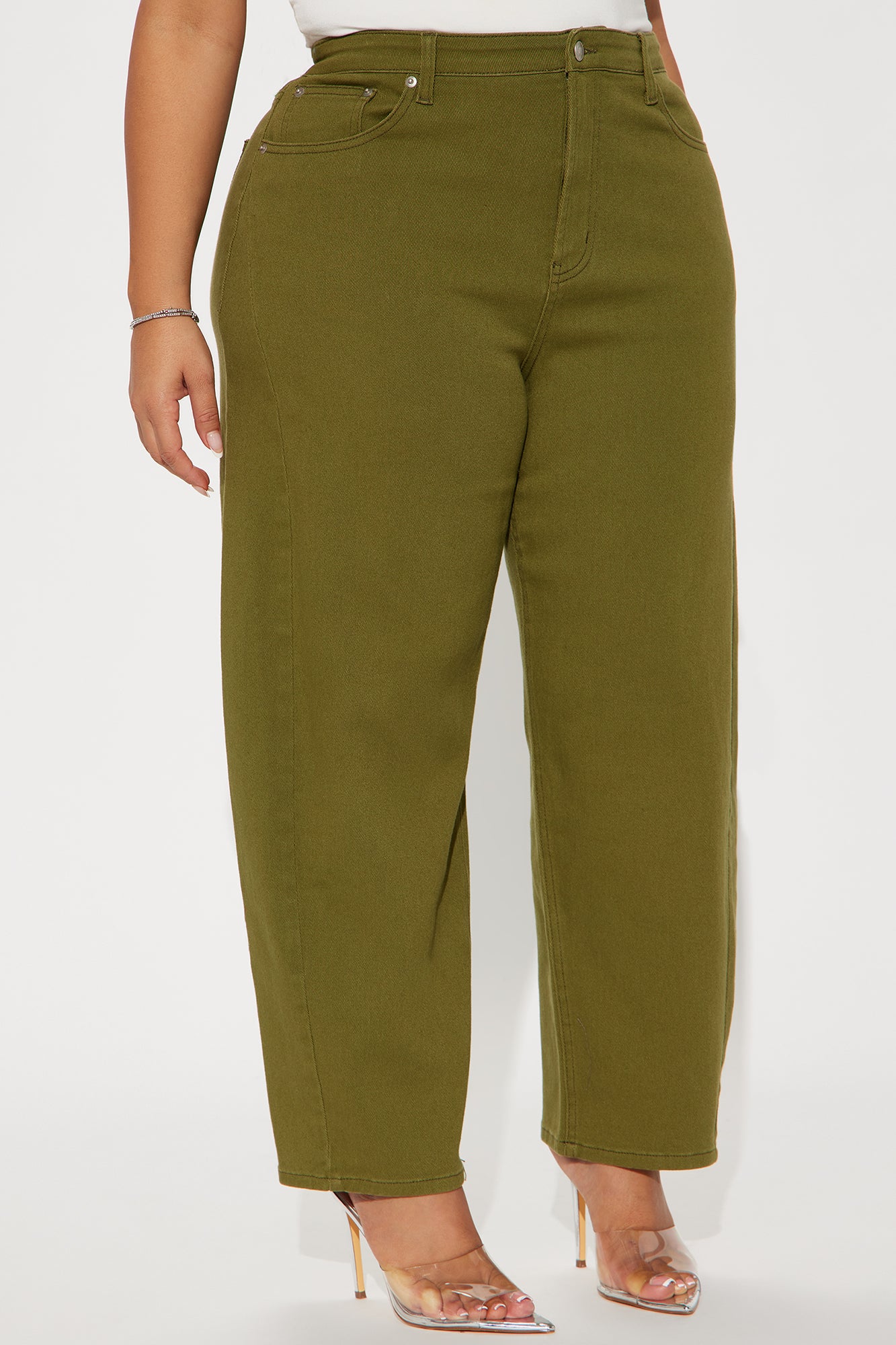 Allegra Barrel Pant - Olive - Image 5
