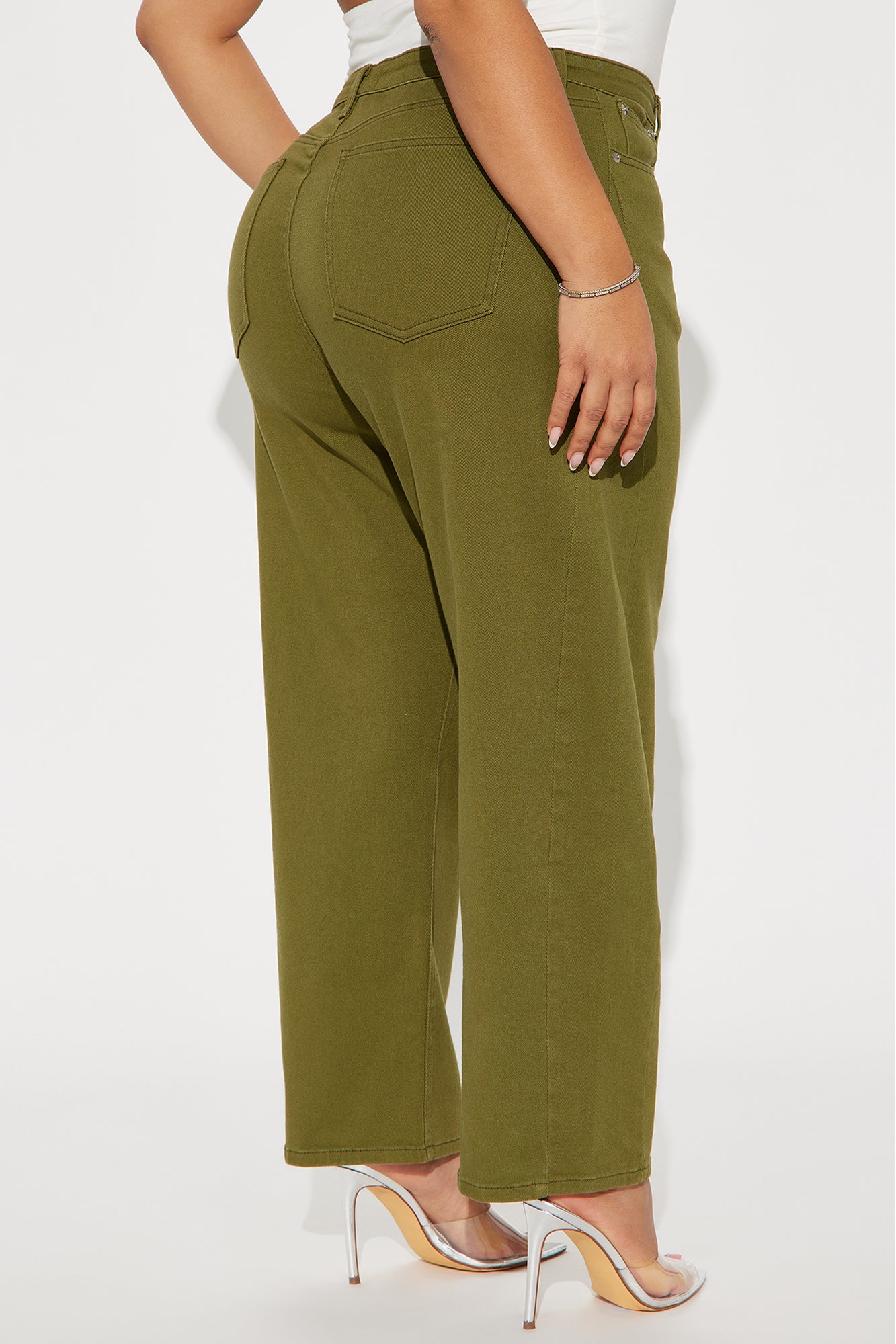 Allegra Barrel Pant - Olive - Image 6