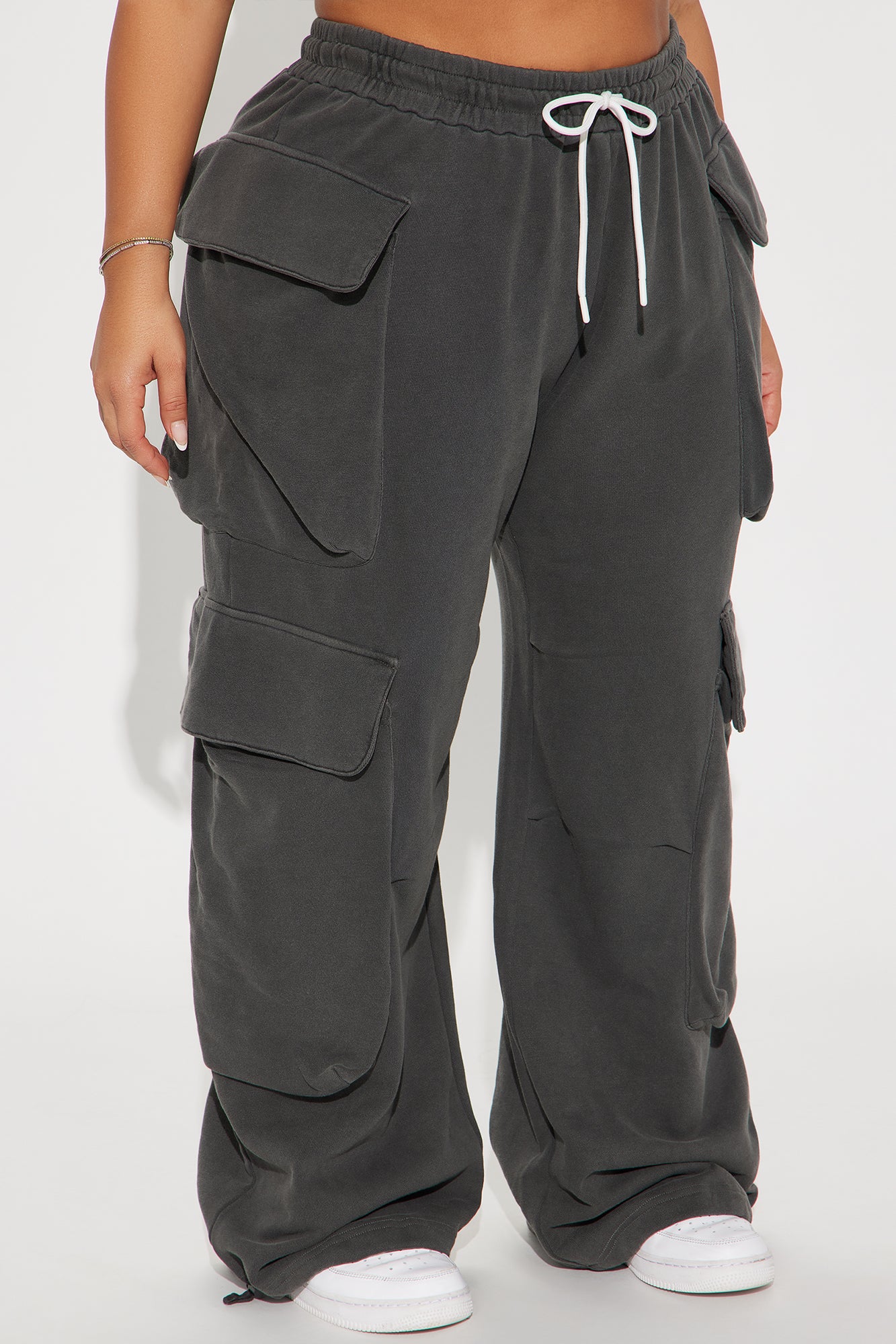 Kayla Cargo Sweatpants - Charcoal - Image 5