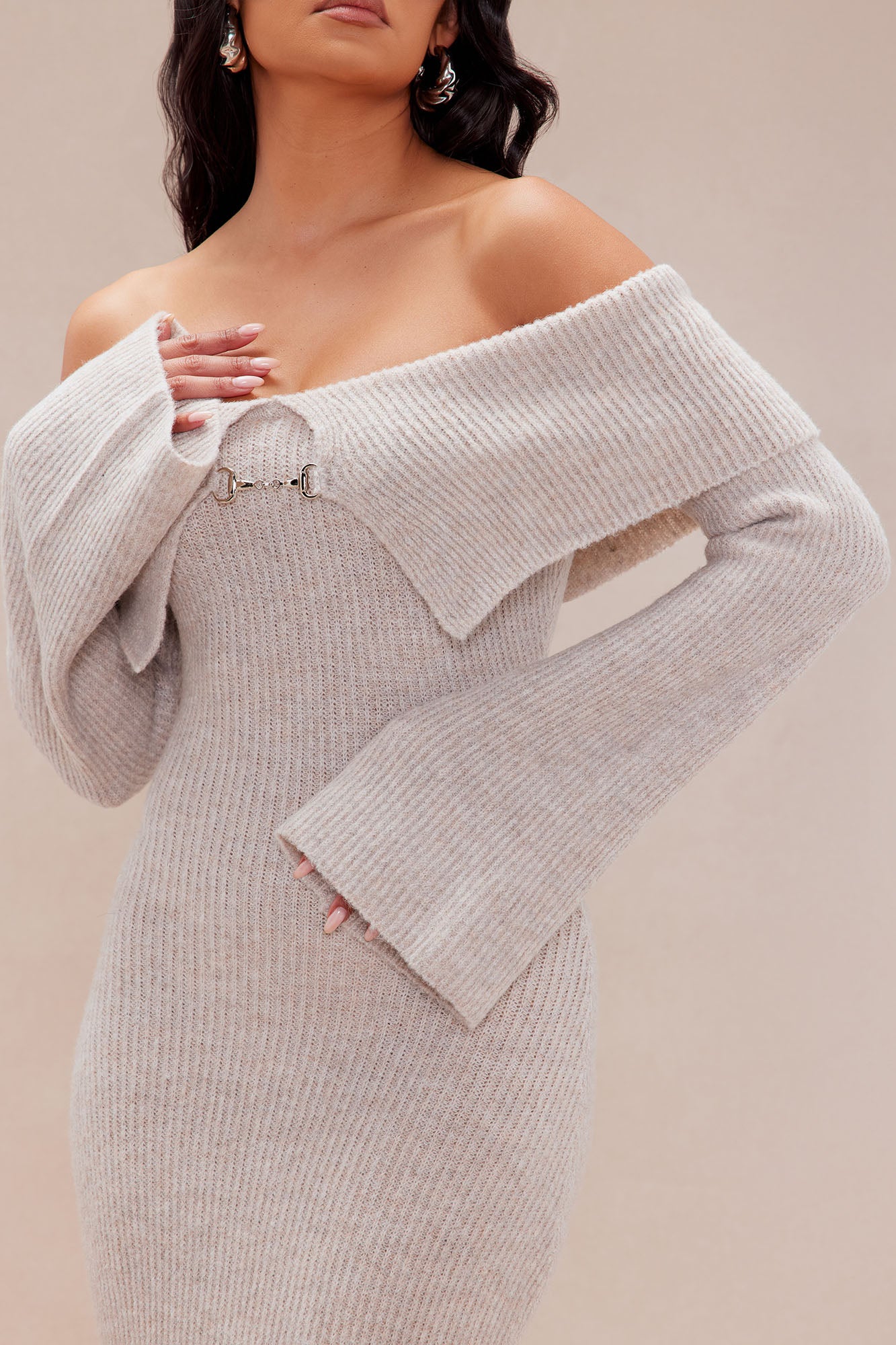 Camille Sweater Maxi Dress - Taupe - Image 3