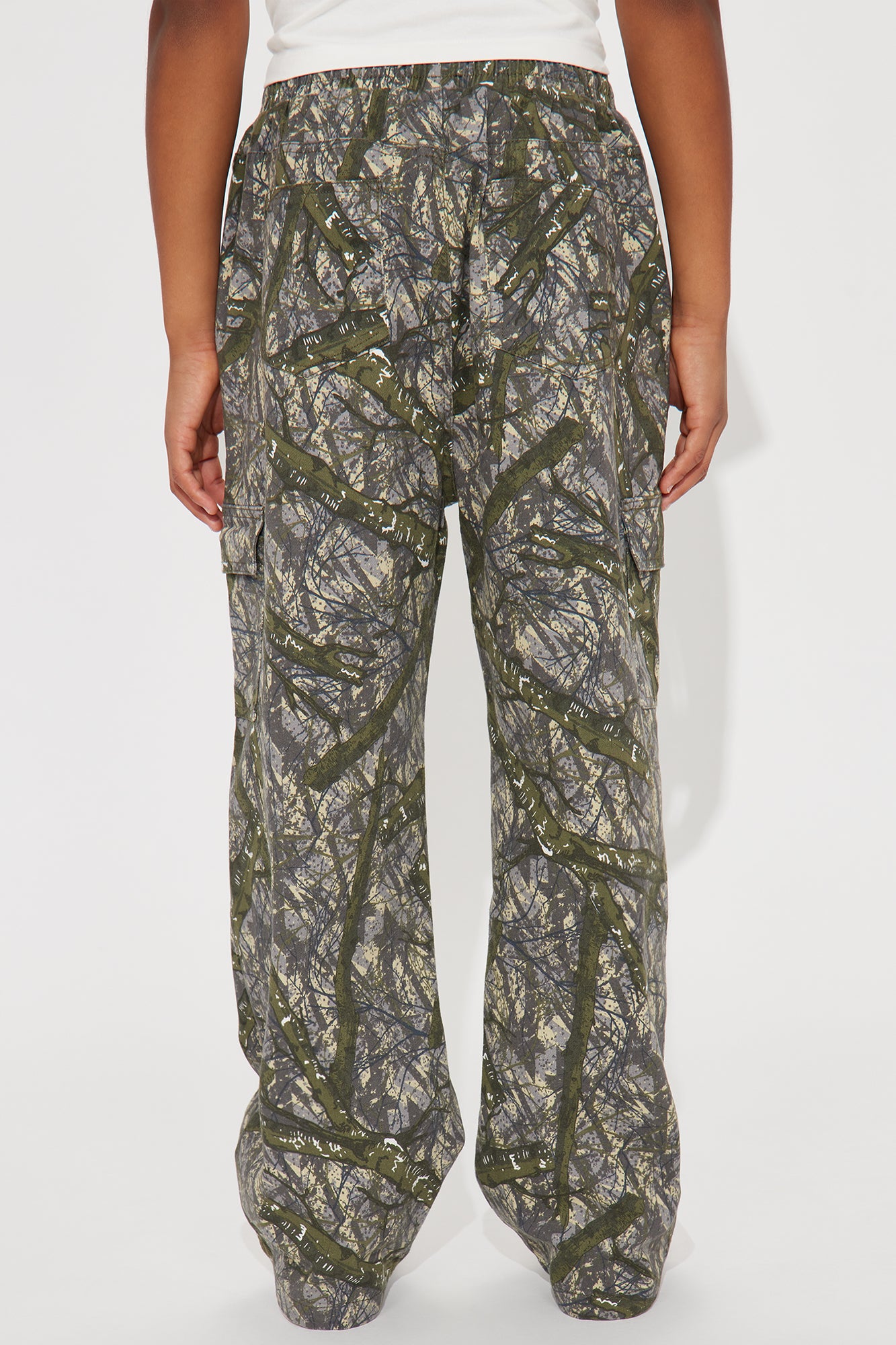 Mini Camo Squad Print Cargo Twill Pant - Olive - Image 3