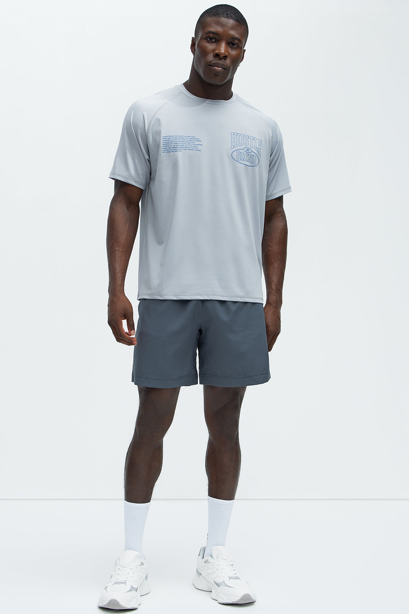 Hustle Active Raglan Tee - Grey - Image 3