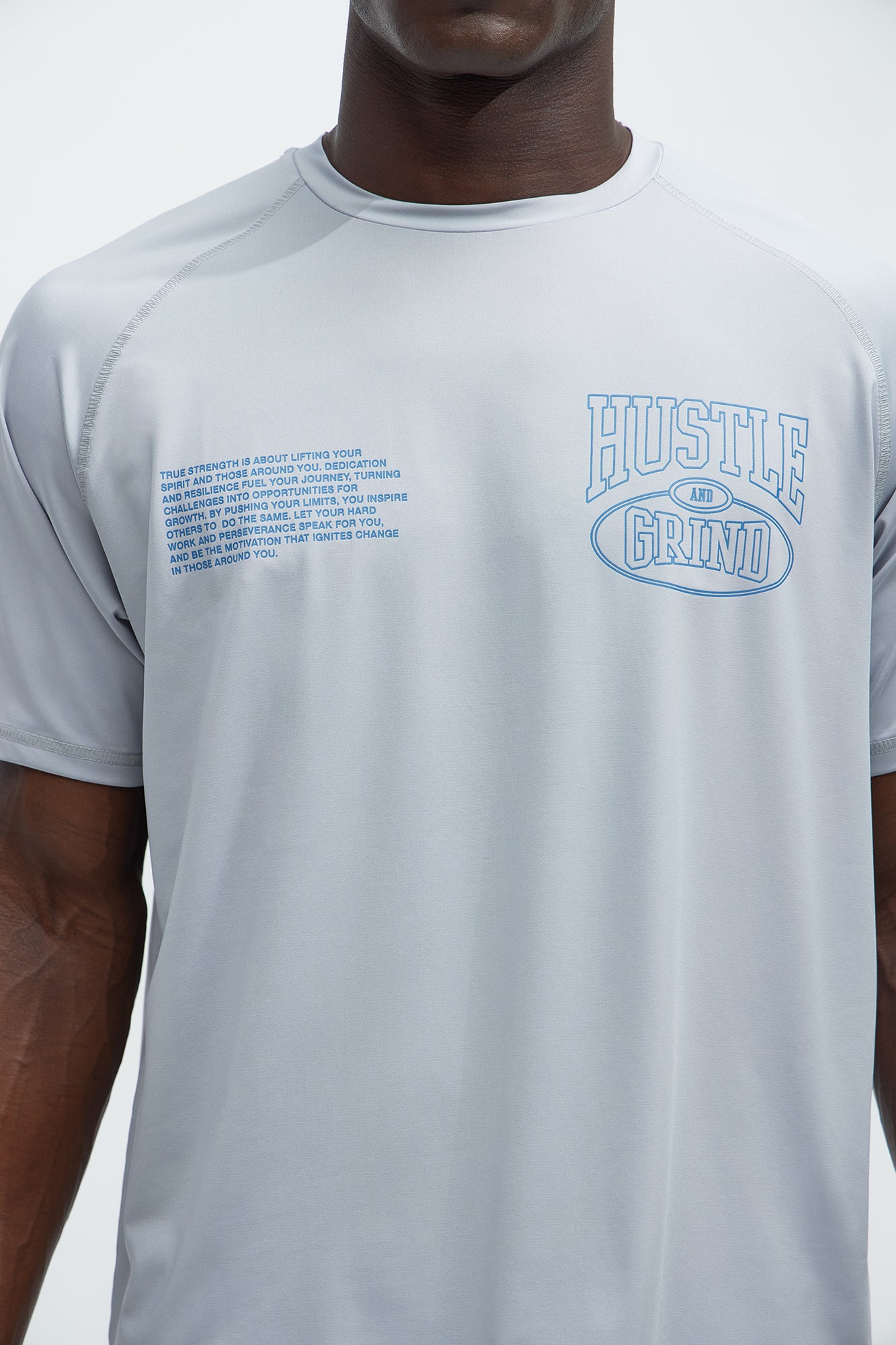 Hustle Active Raglan Tee - Grey - Image 4