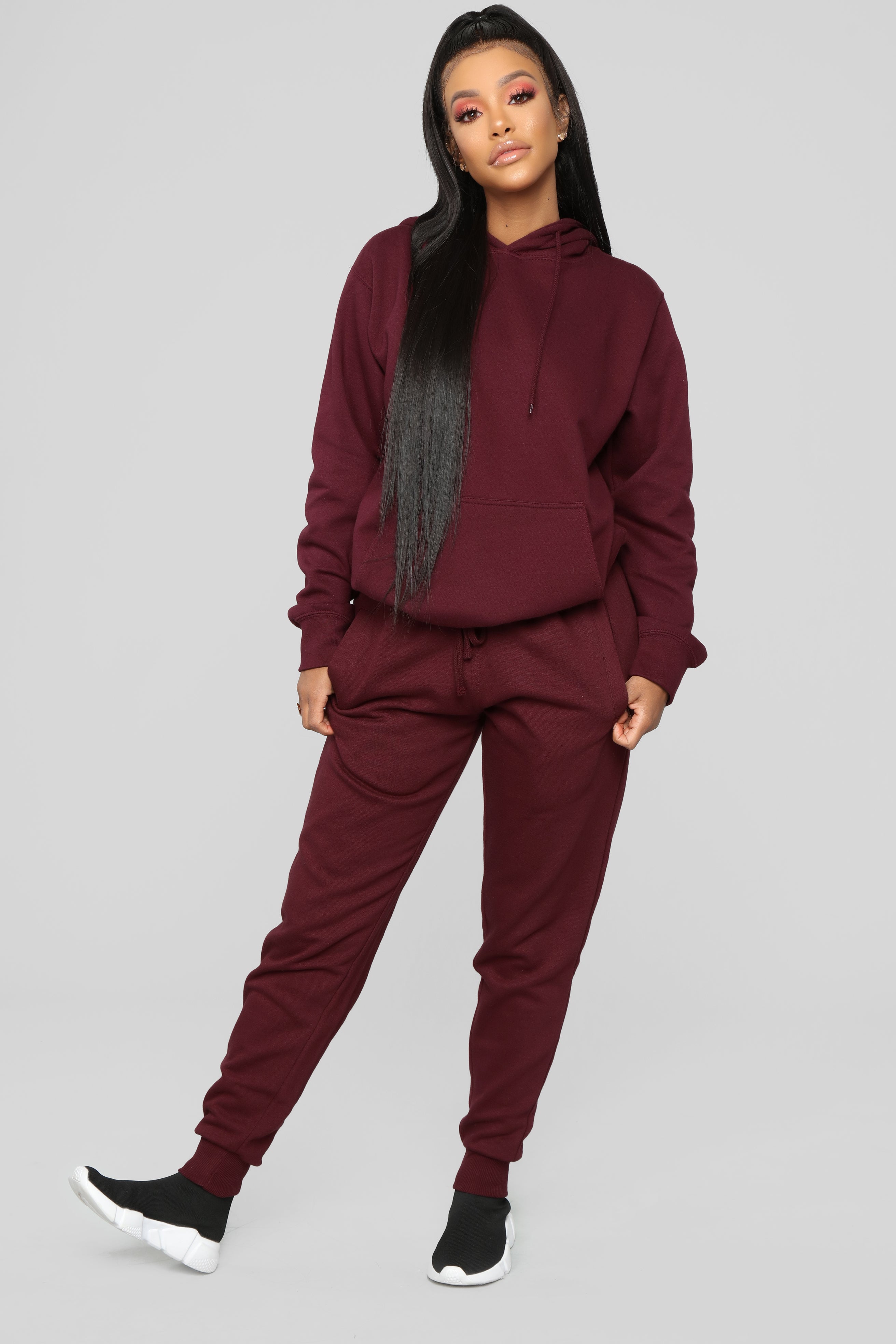 Stole Your Boyfriend's Oversized Jogger - Burgundy - Image 5