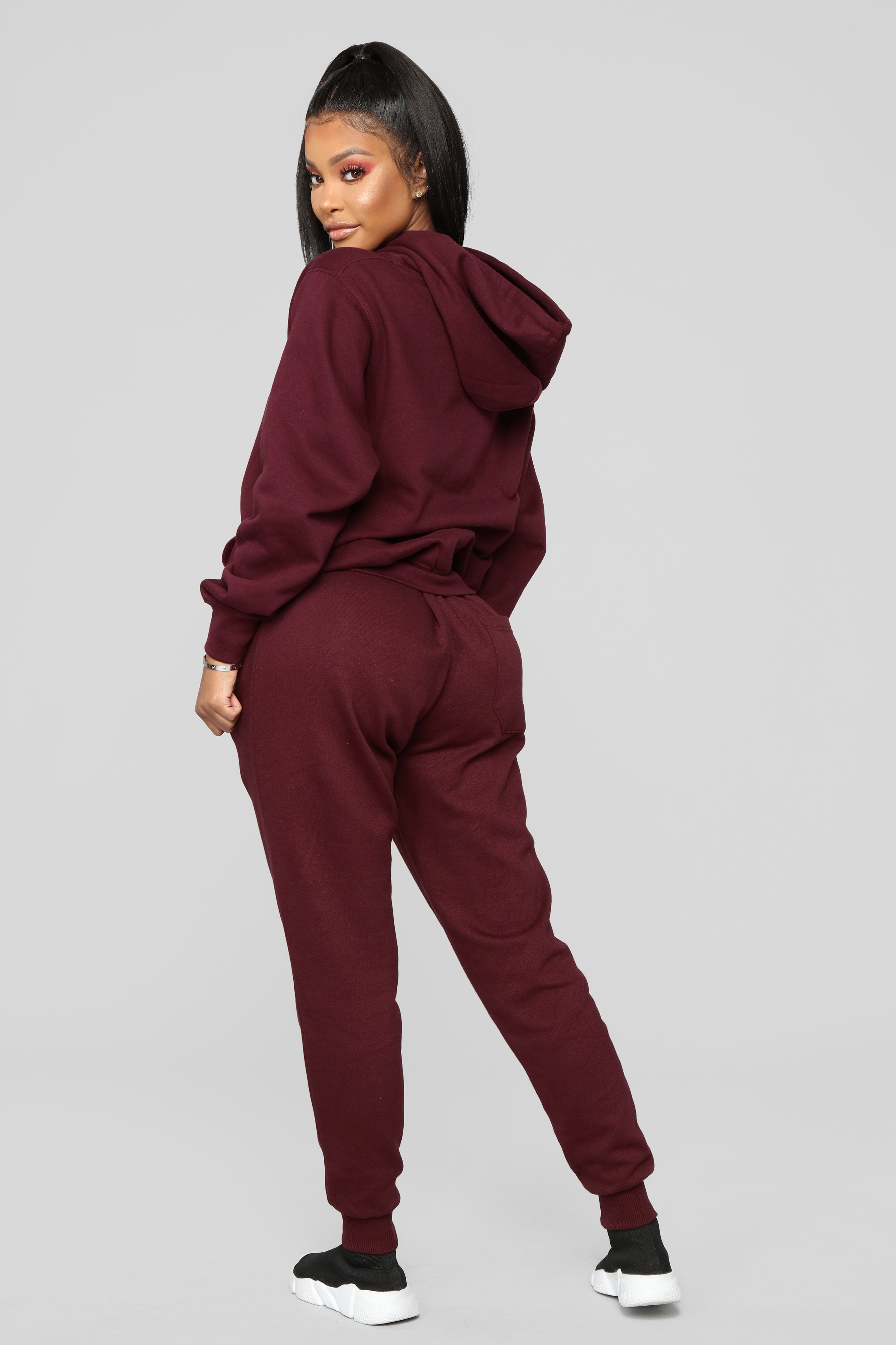 Stole Your Boyfriend's Oversized Jogger - Burgundy - Image 7