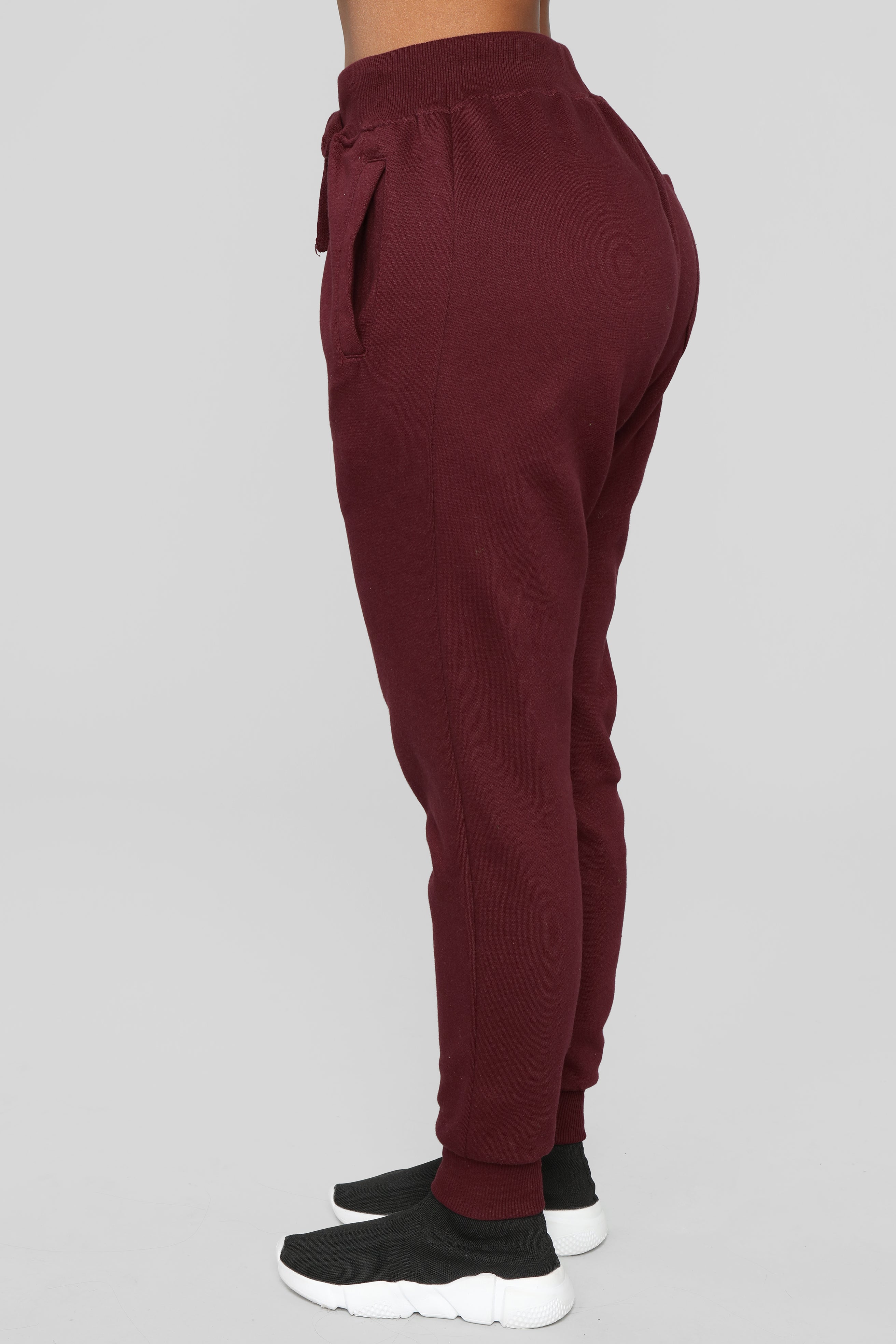 Stole Your Boyfriend's Oversized Jogger - Burgundy - Image 4