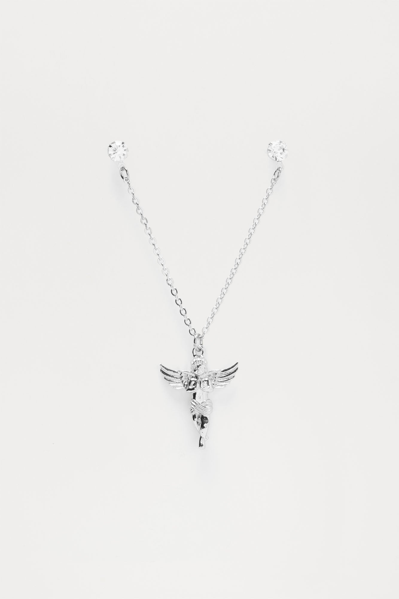 Angel Hat Chain Pin - Silver - Image 4