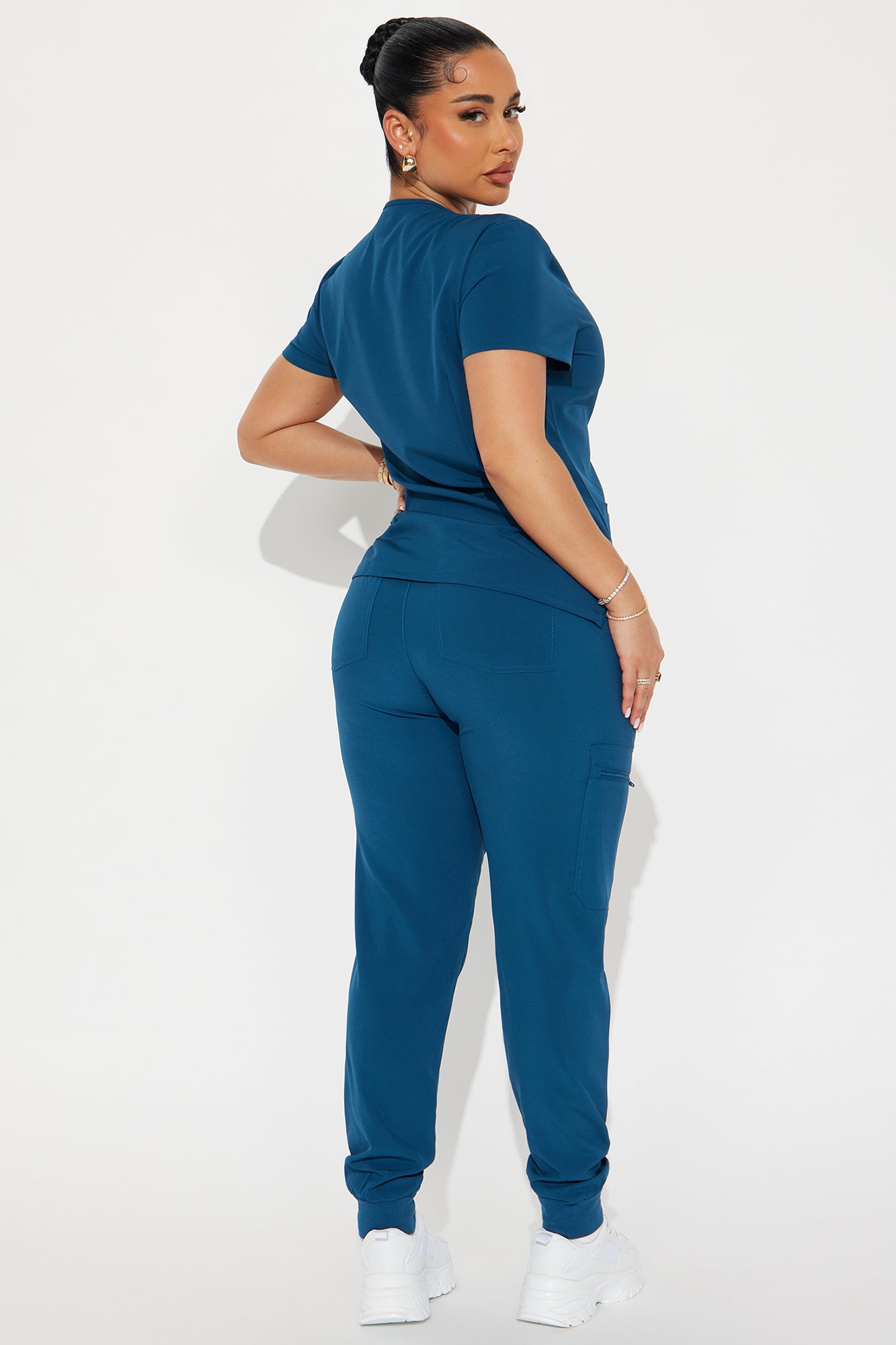Feel Better 4 Way Stretch Uniform Scrub Set - Teal - Image 5