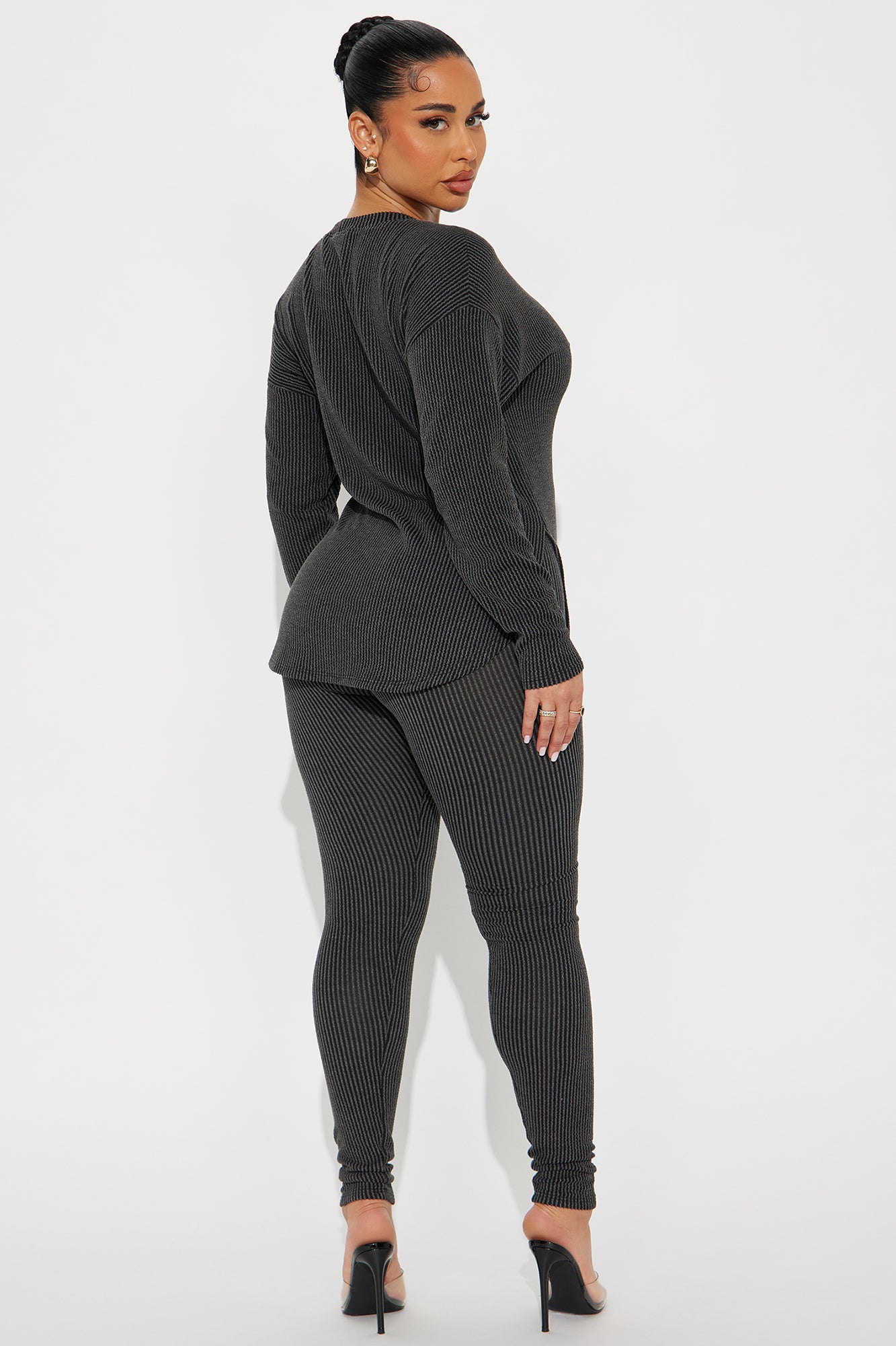 weekend Cozy Legging Set - Charcoal - Image 3