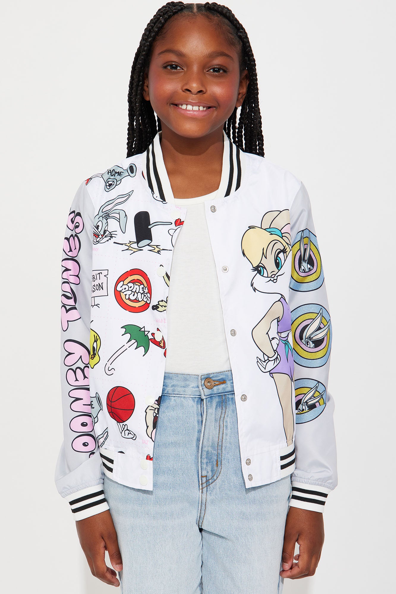 Mini Looney Tunes Varsity Windbreaker - White - Image 4