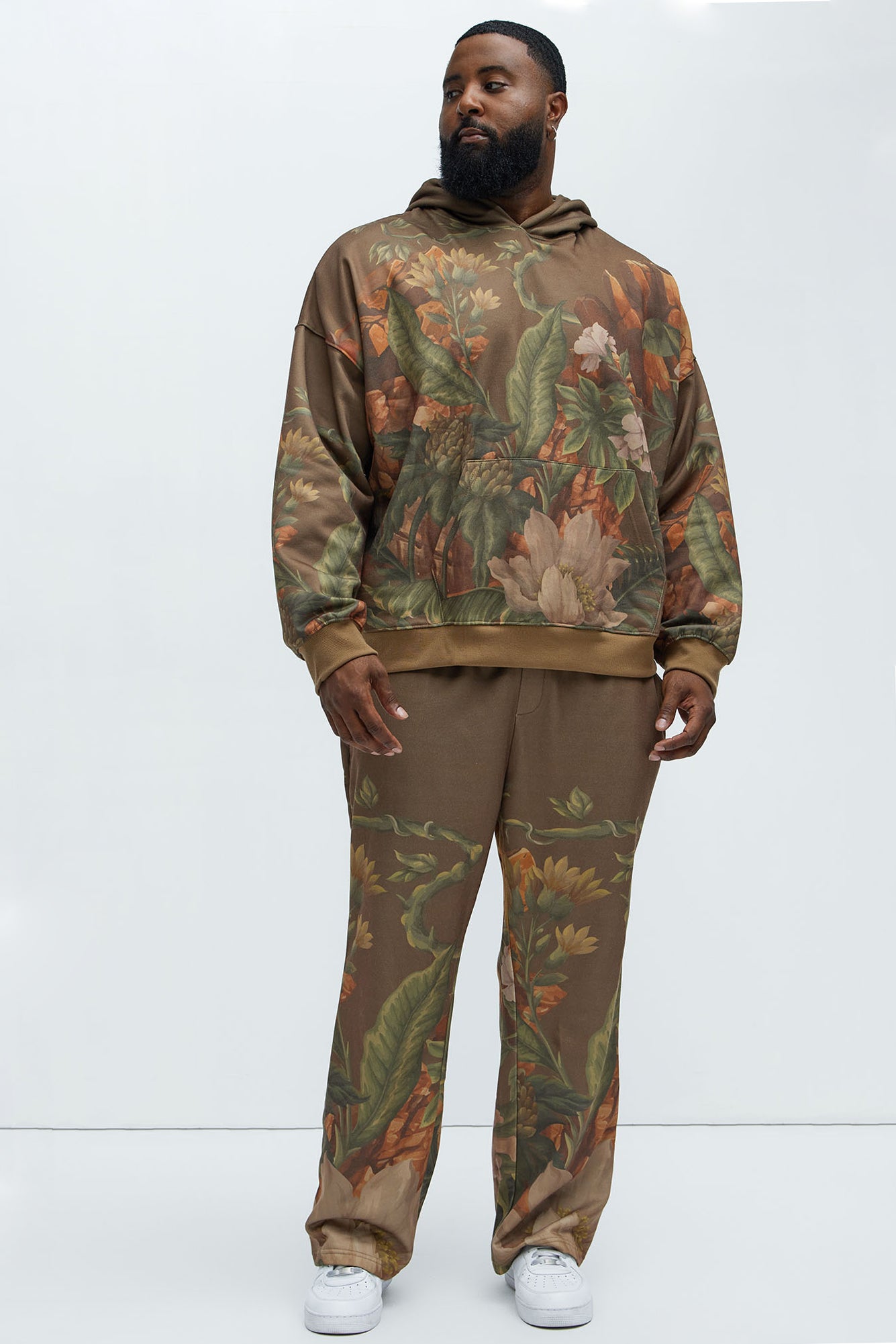 Botanic Oversized Hoodie - Brown - Image 6