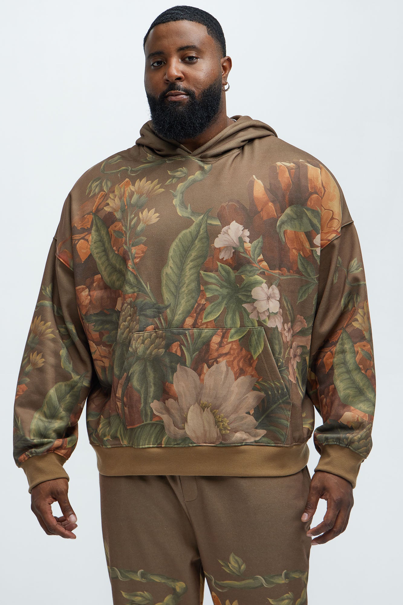 Botanic Oversized Hoodie - Brown - Image 5