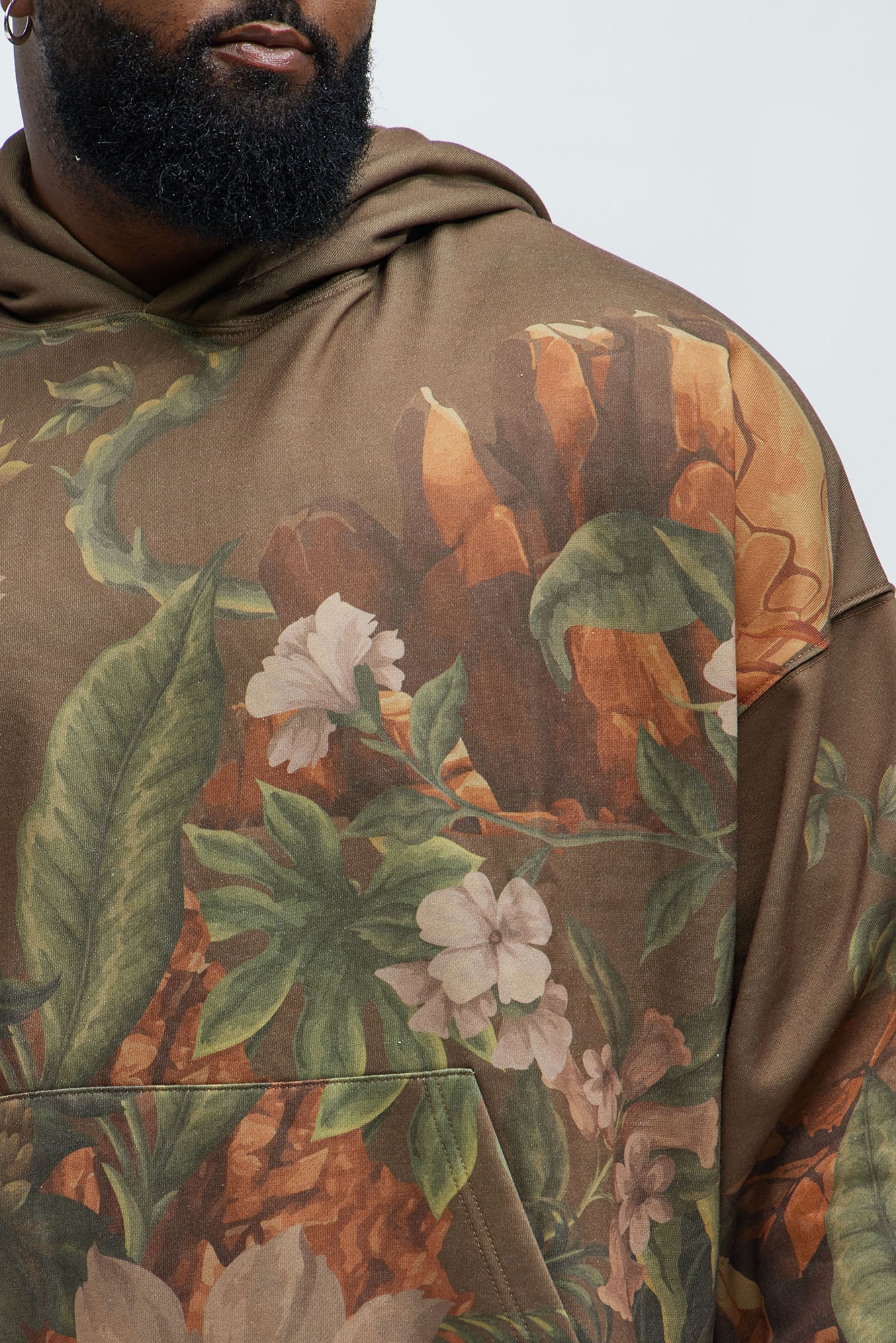 Botanic Oversized Hoodie - Brown - Image 7