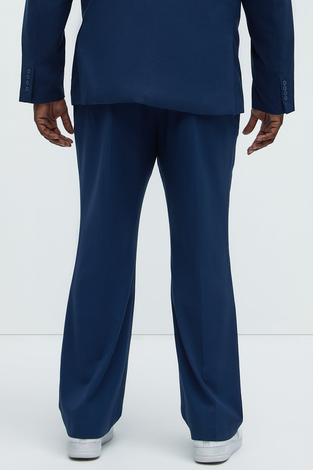 Modern Stretch Straight Trousers - Navy - Image 9