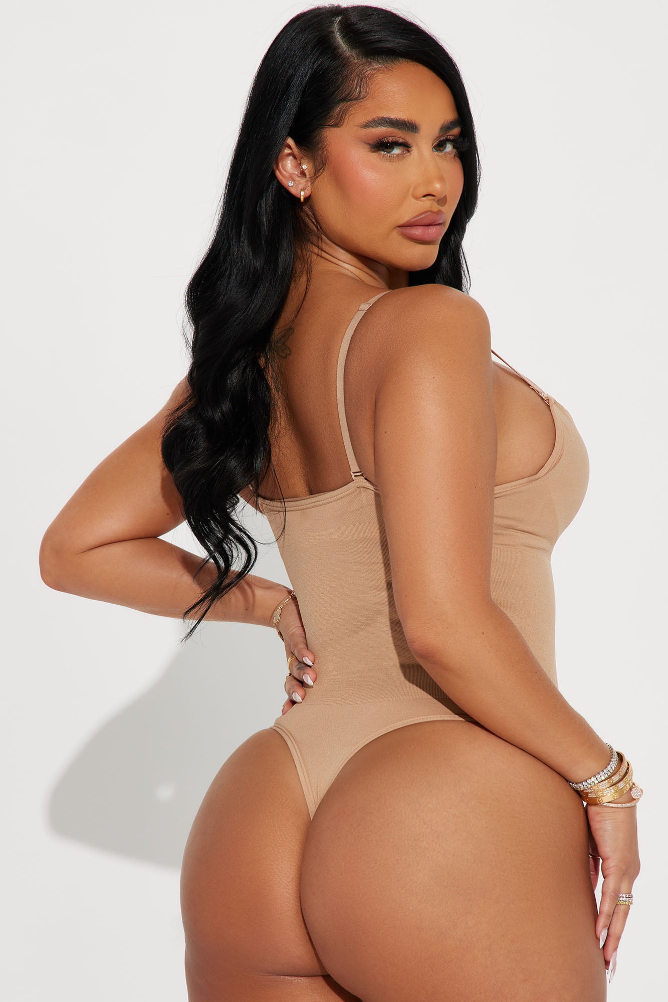 Get Snatched Compression Shapewear Bodysuit - Nude - Image 3