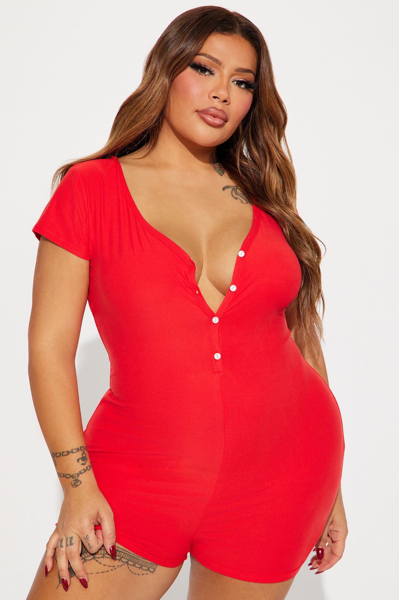 His Babe PJ Romper Onesie - Red - Image 5