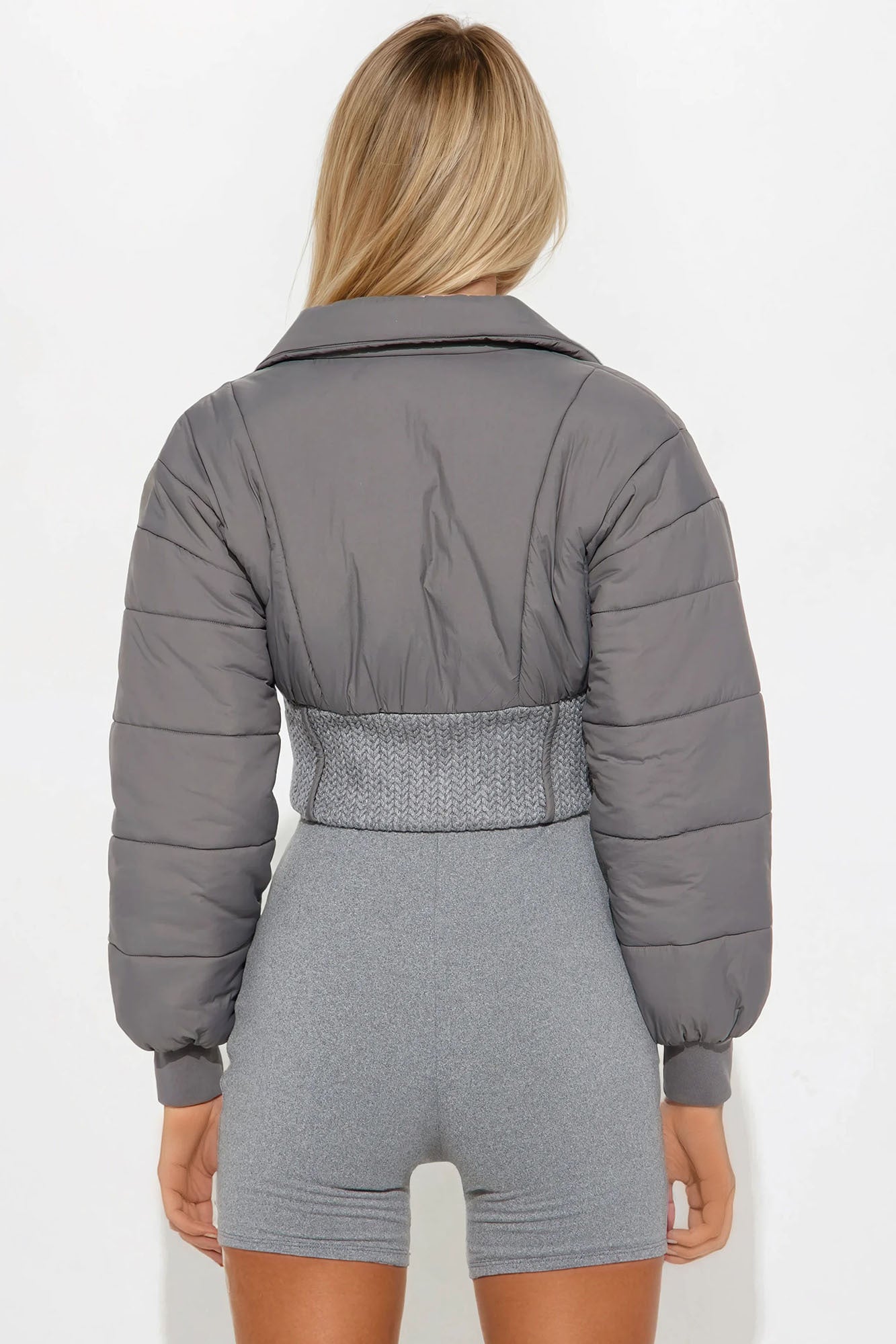 Miss Thing Puffer Coat - Charcoal - Image 4