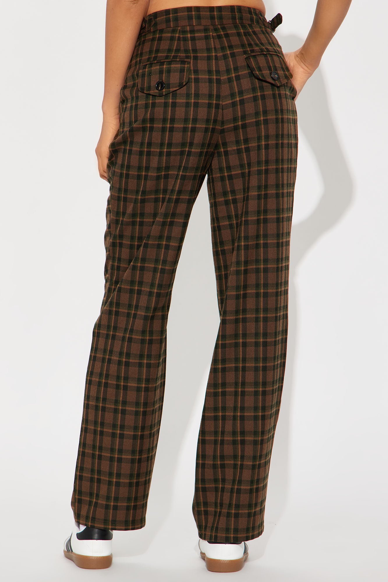 Amy Plaid Wide Leg Trouser - Green/combo - Image 4