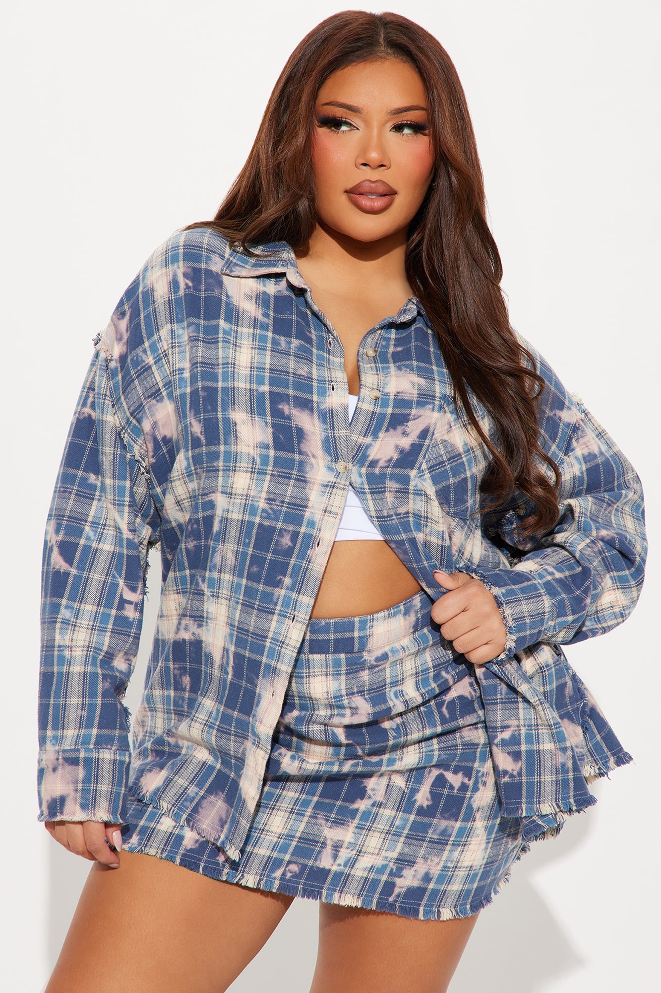 Brianne Plaid Skirt Set - Blue/combo - Image 6