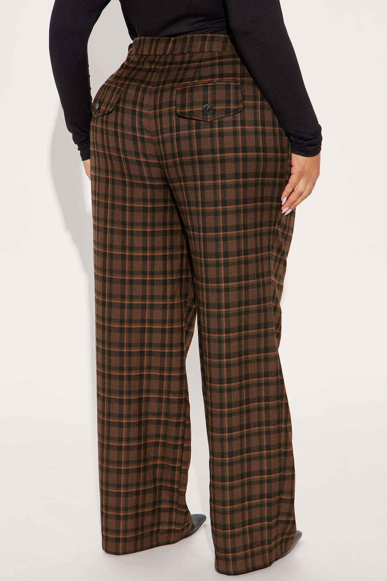 Amy Plaid Wide Leg Trouser - Green/combo - Image 6