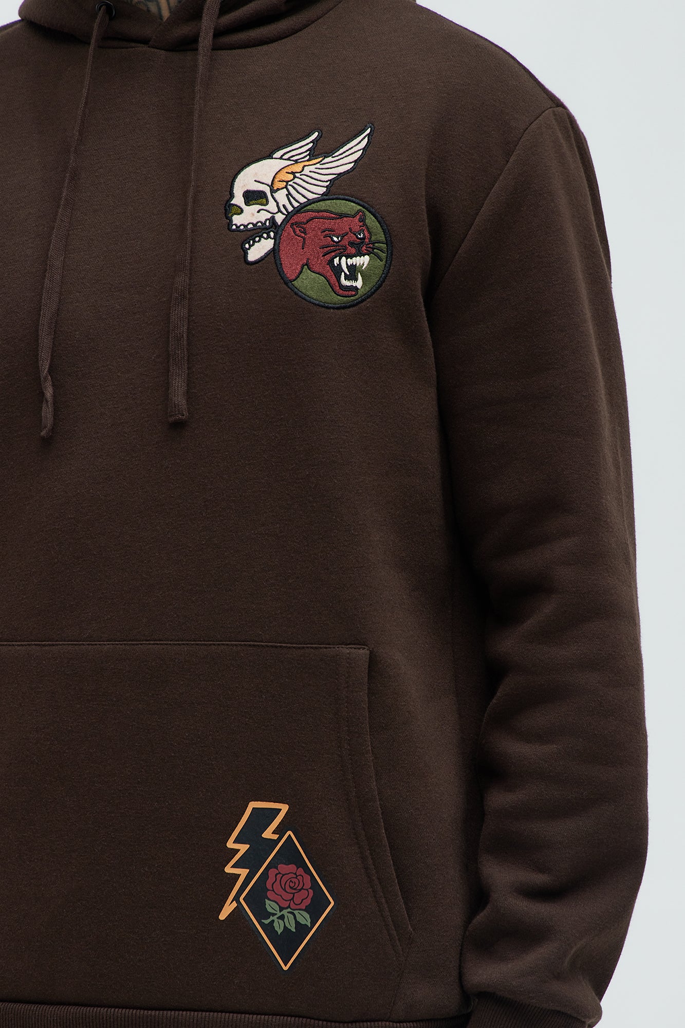 Valor Patches Hoodie - Brown - Image 4