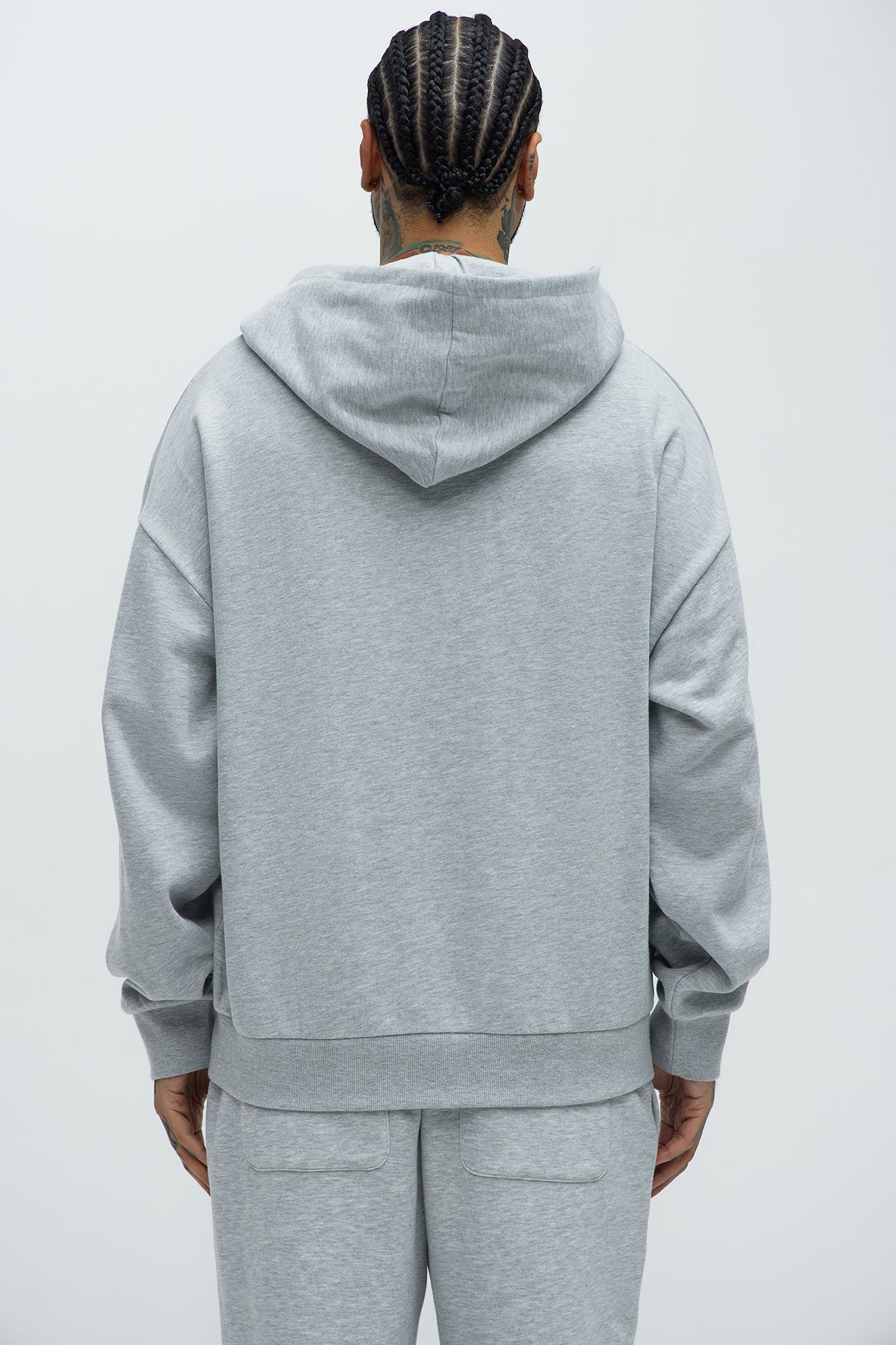 Tyson Saints And Sinners Oversized Hoodie - Heather Grey - Image 3