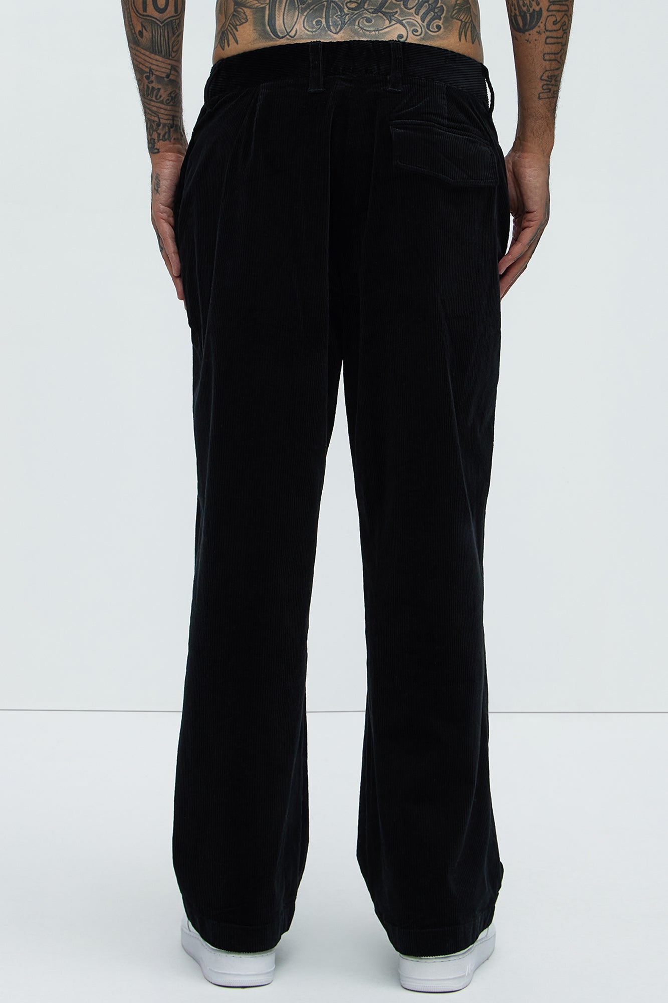 Anderson Pleated Corduroy Pants - Black - Image 5