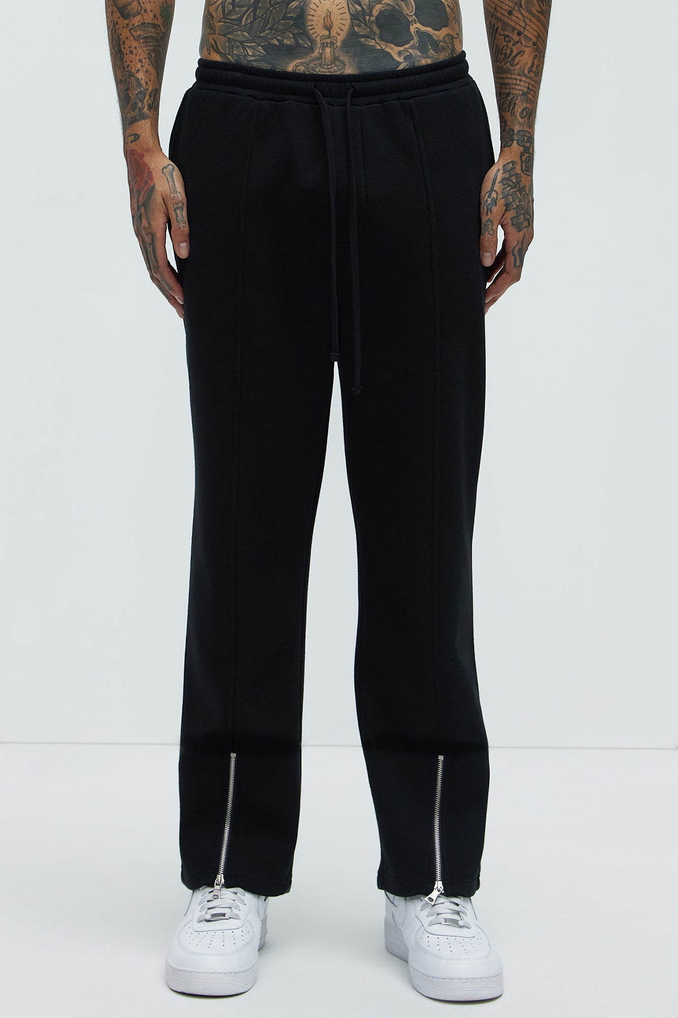 Tyson Elm Zip Hem Straight Sweatpants - Black - Image 3