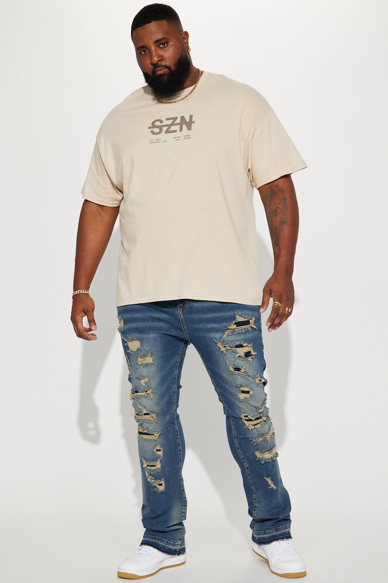 SZN Label Short Sleeve Tee - Khaki - Image 7
