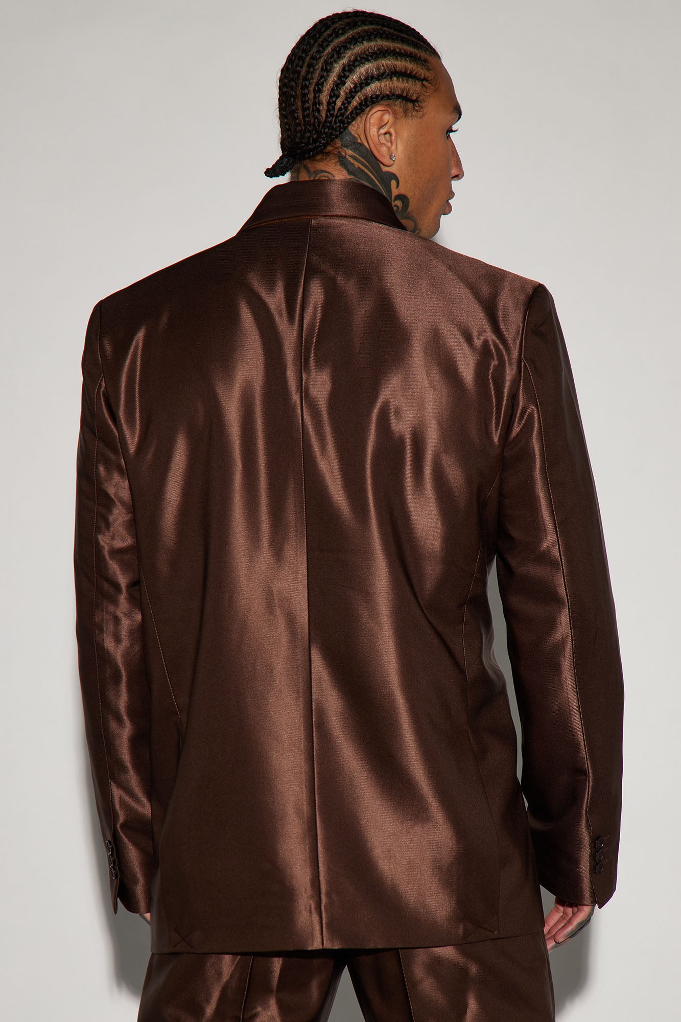 Call On Me Boxy Double Breasted Suit Jacket - Dark Brown - Image 3