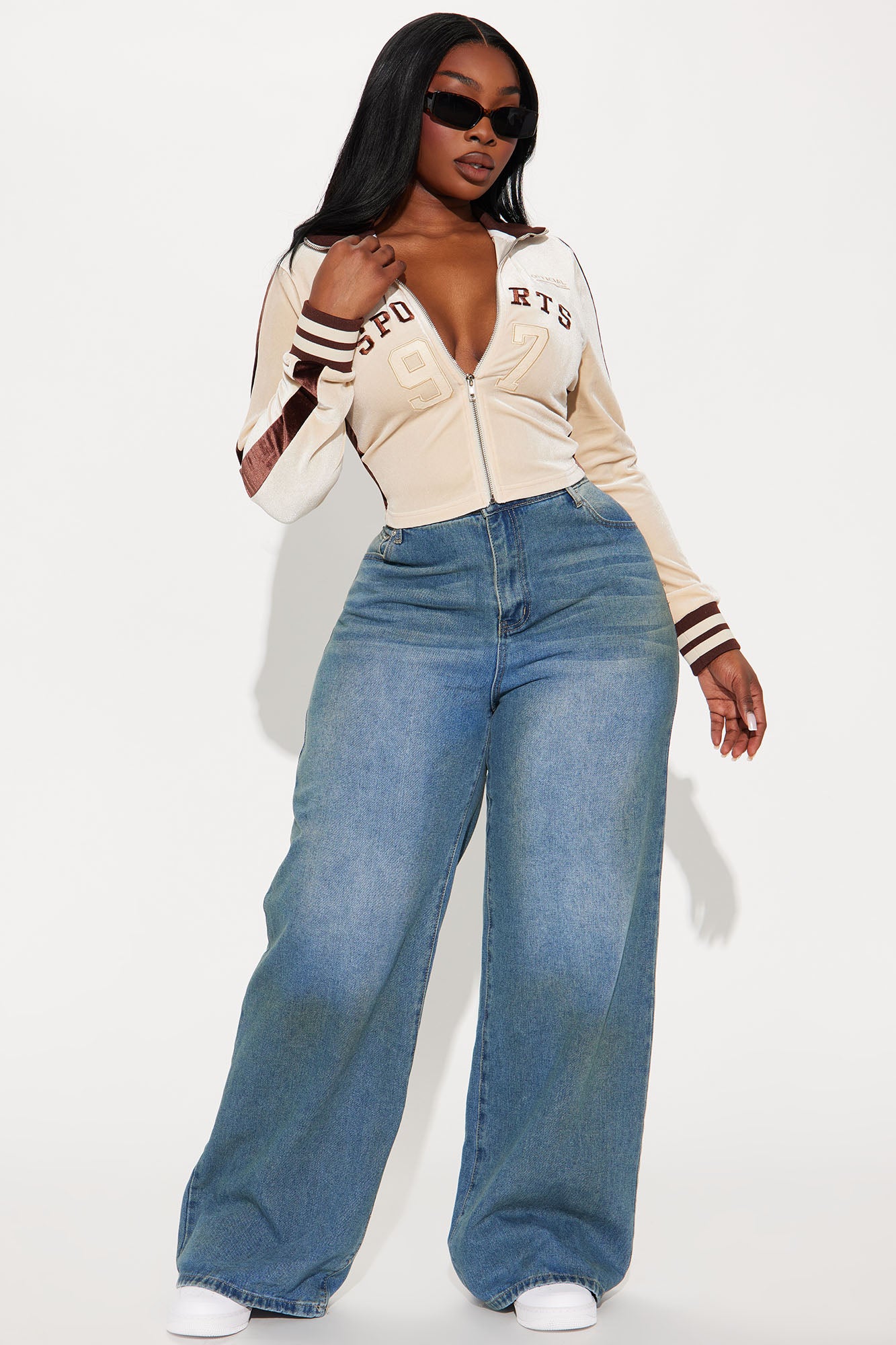 All Star Sports Club Velour Jacket - Taupe - Image 6