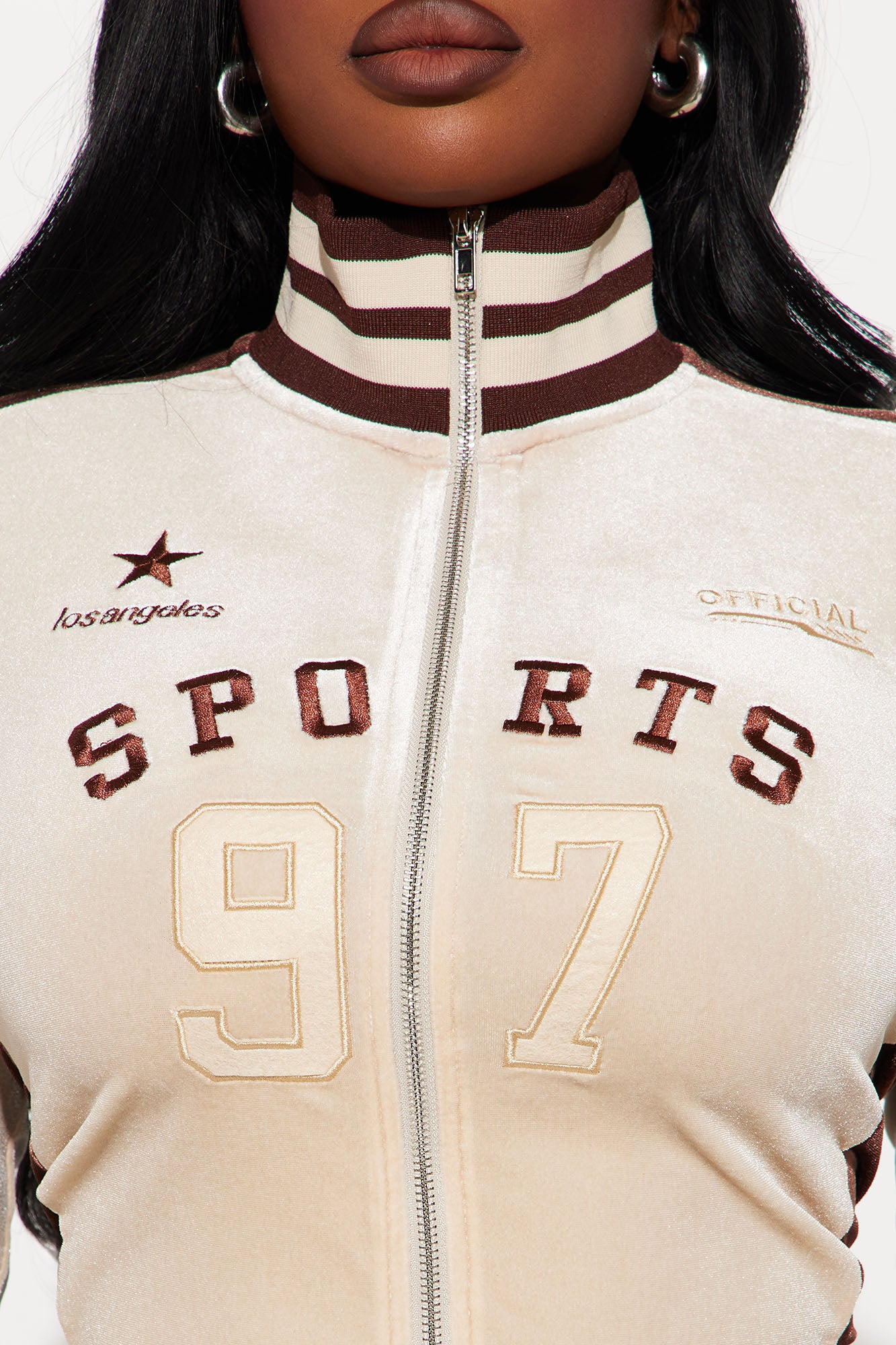 All Star Sports Club Velour Jacket - Taupe - Image 7