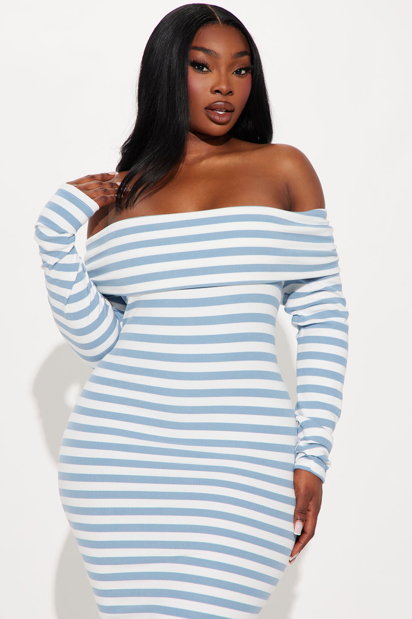 True Masterpiece Striped Midi Dress - Blue/combo - Image 5