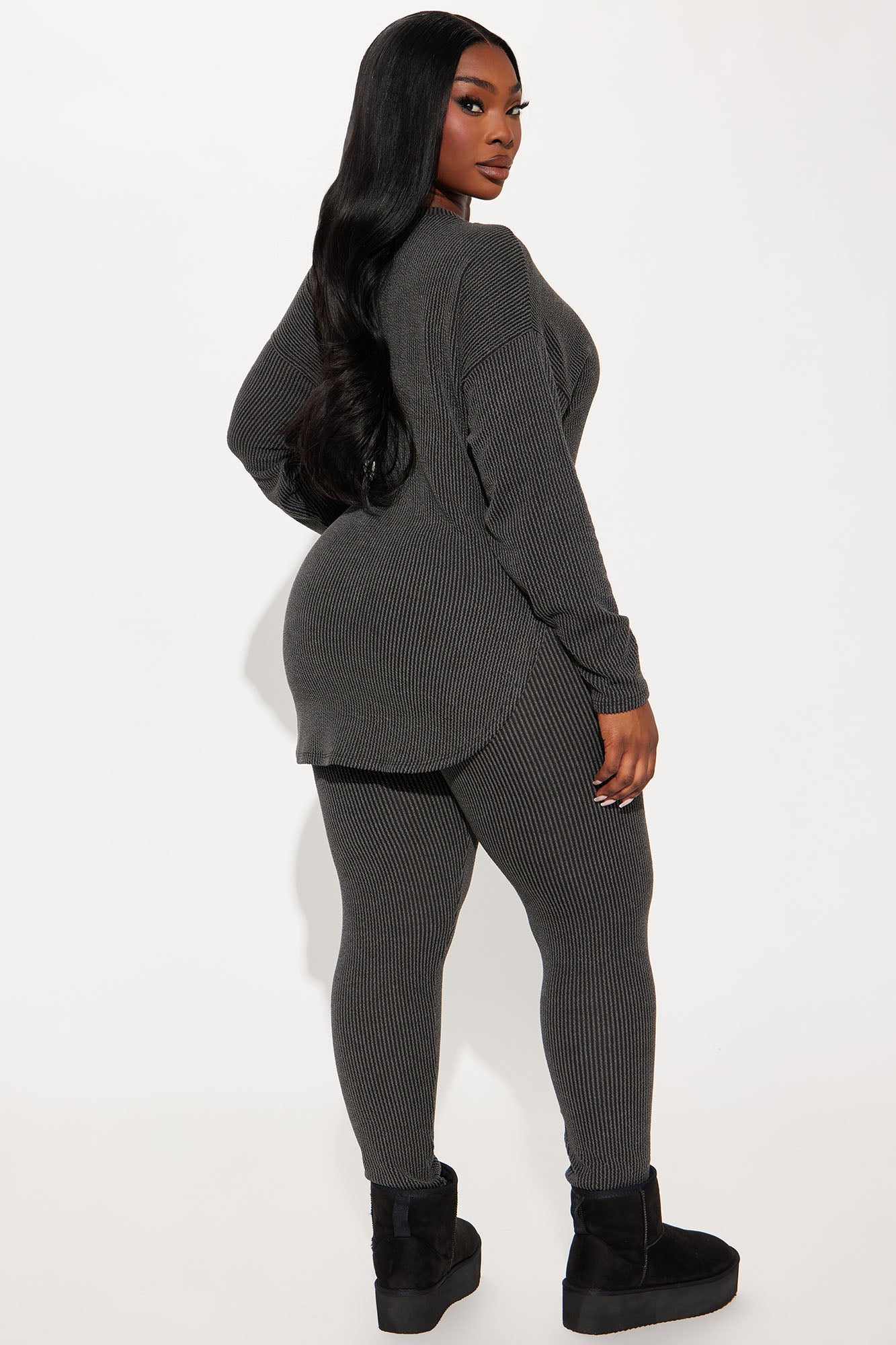 weekend Cozy Legging Set - Charcoal - Image 6