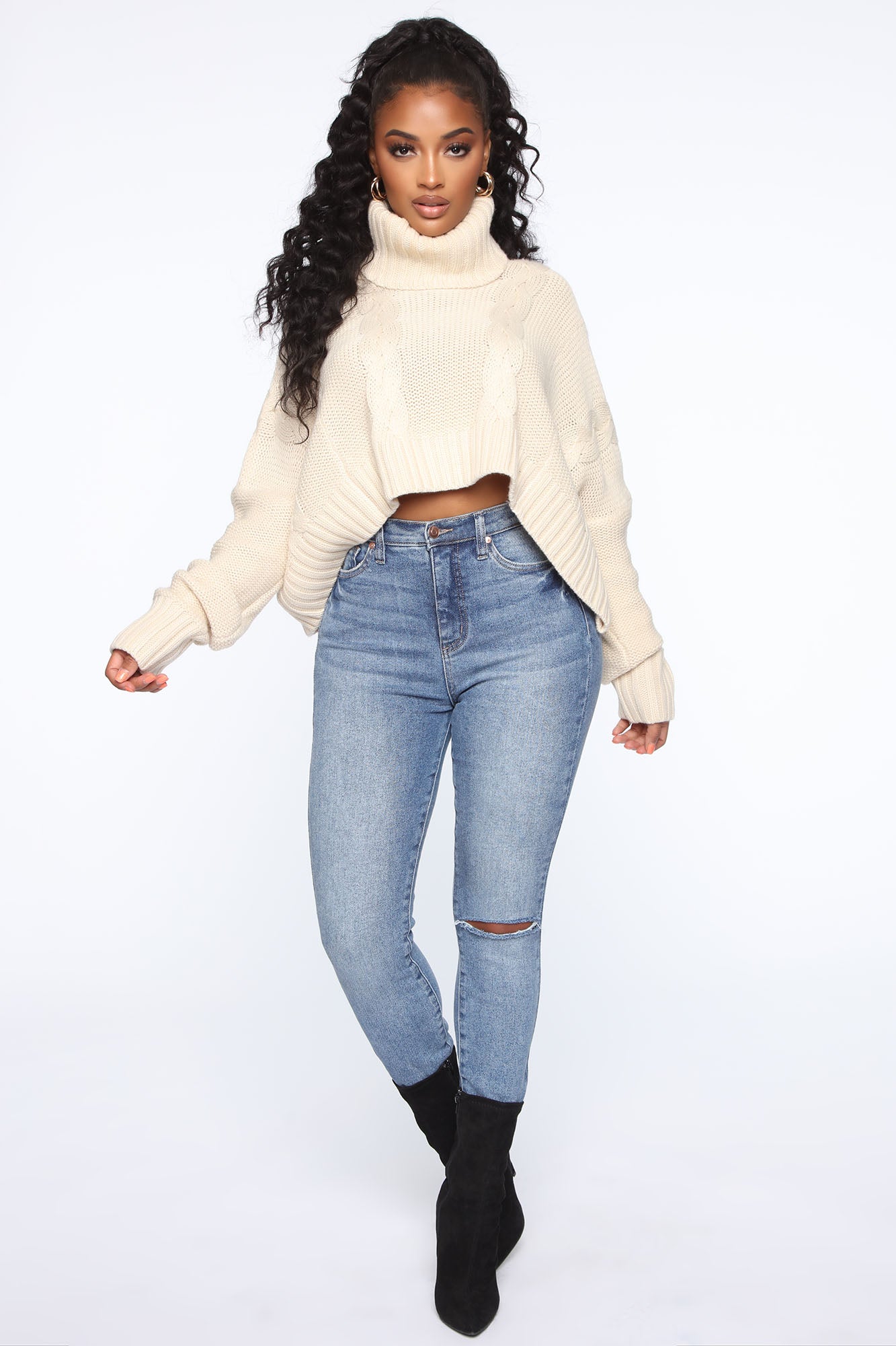 Finders Keepers Cable Knit Sweater - Cream - Image 3