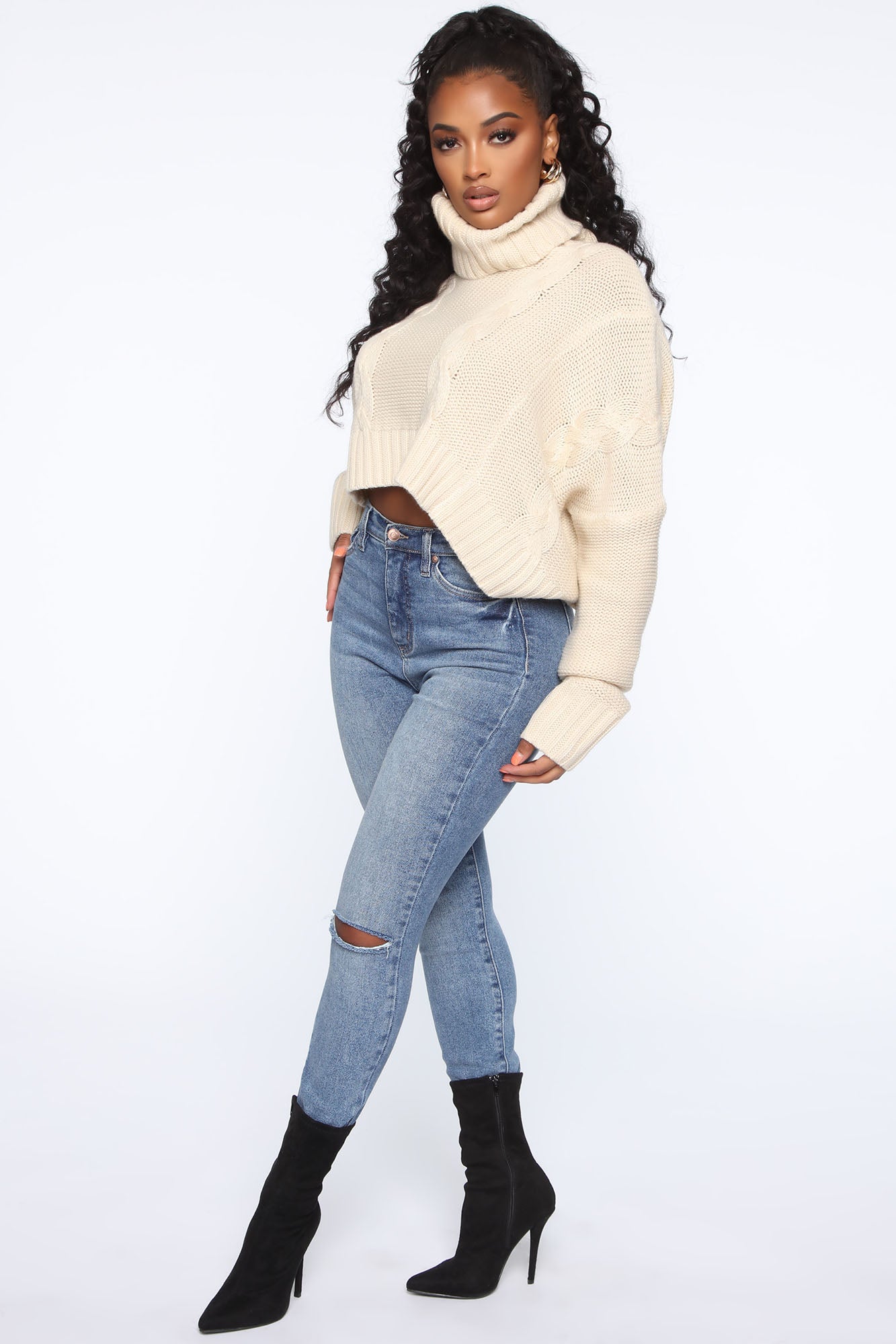 Finders Keepers Cable Knit Sweater - Cream - Image 5