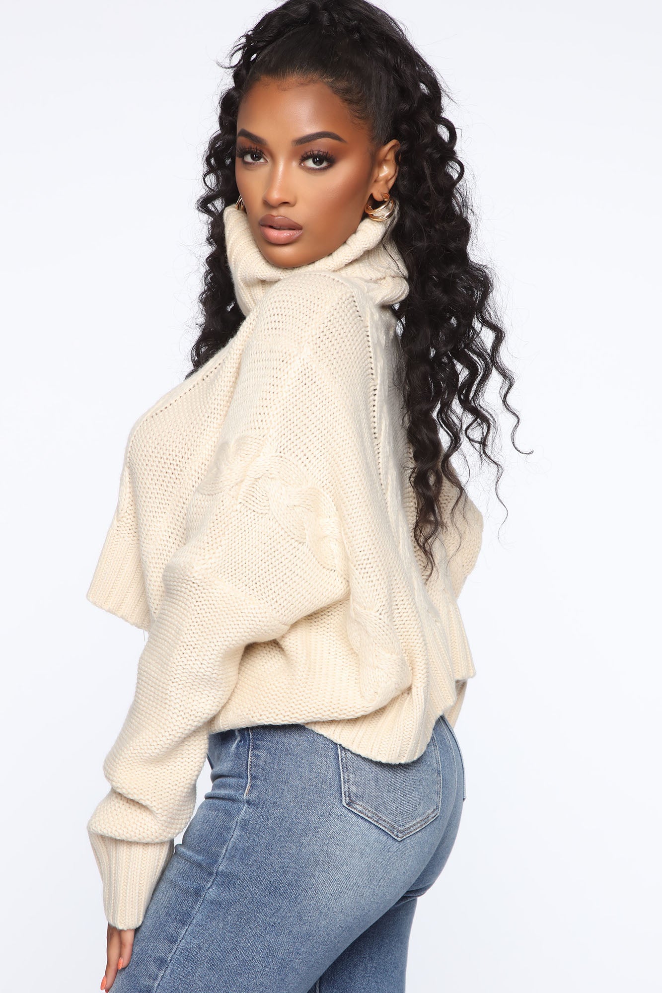 Finders Keepers Cable Knit Sweater - Cream - Image 4