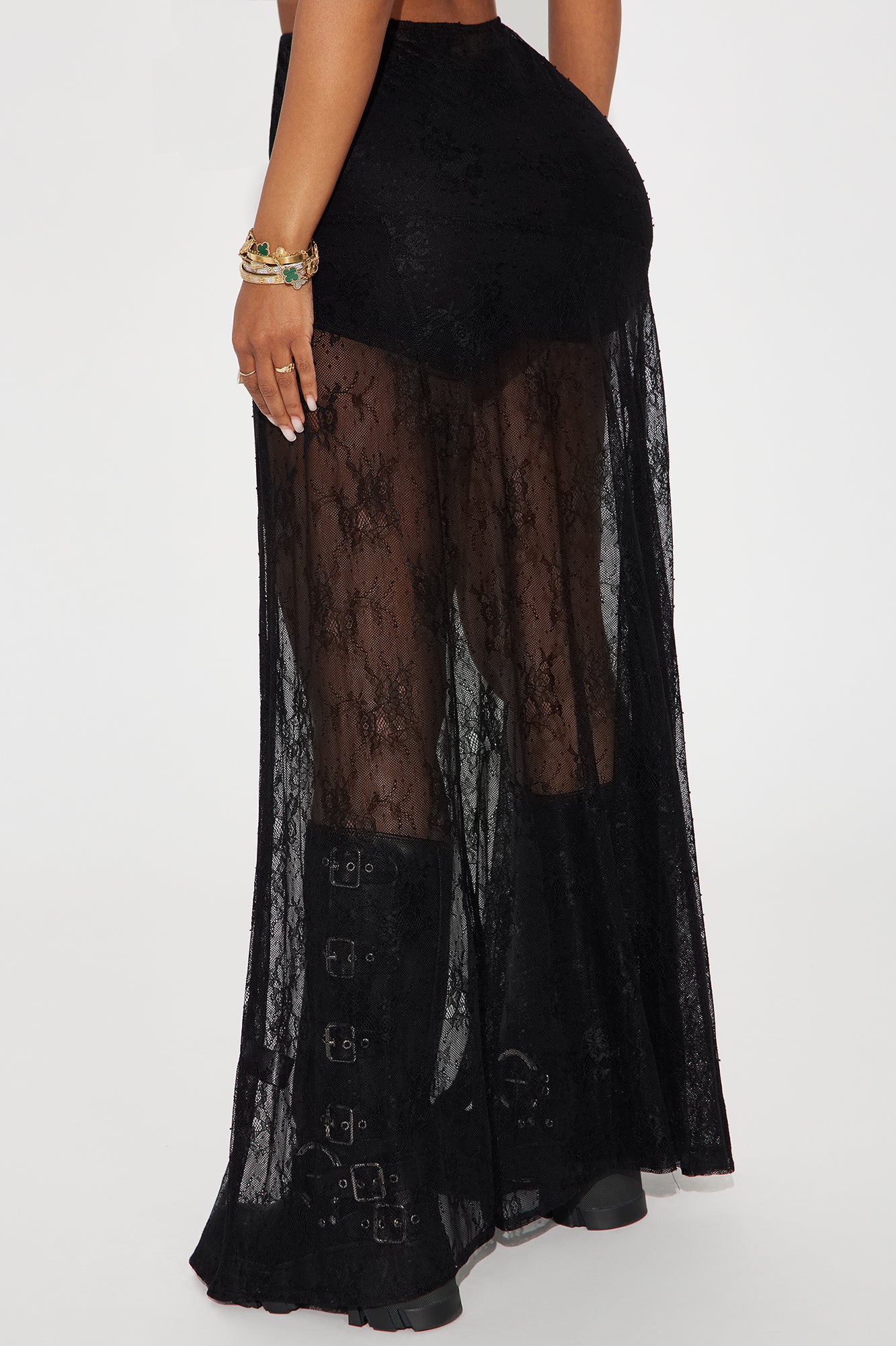 Confessions Lace Maxi Skirt - Black - Image 3