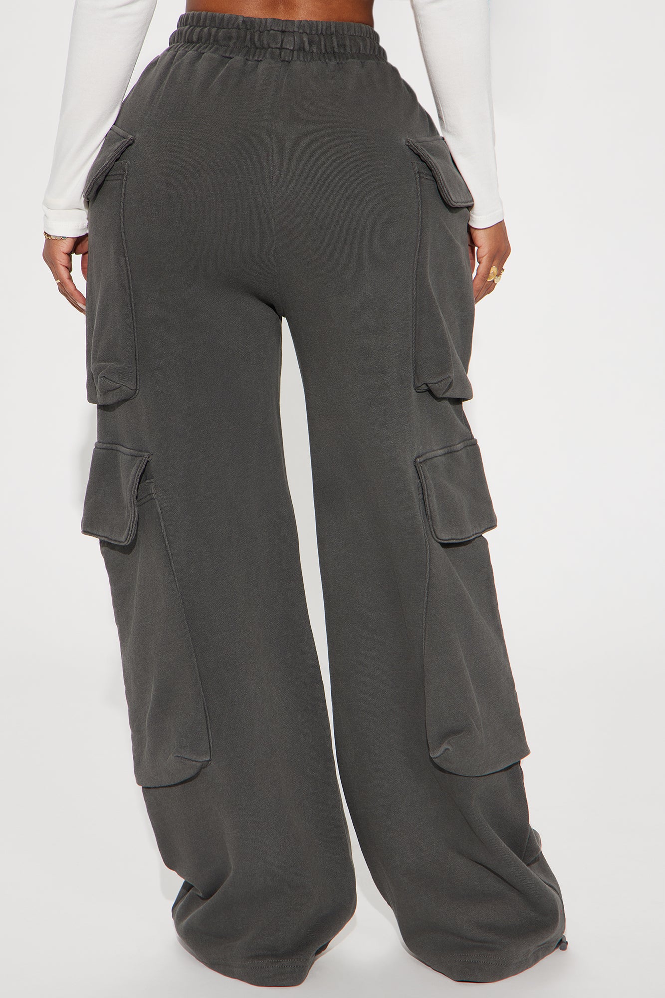 Kayla Cargo Sweatpants - Charcoal - Image 3