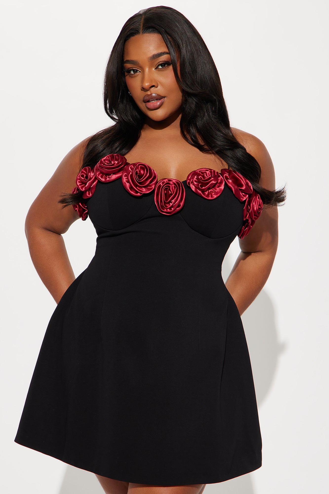 Relentless Love Rosette Mini Dress - Black - Image 5