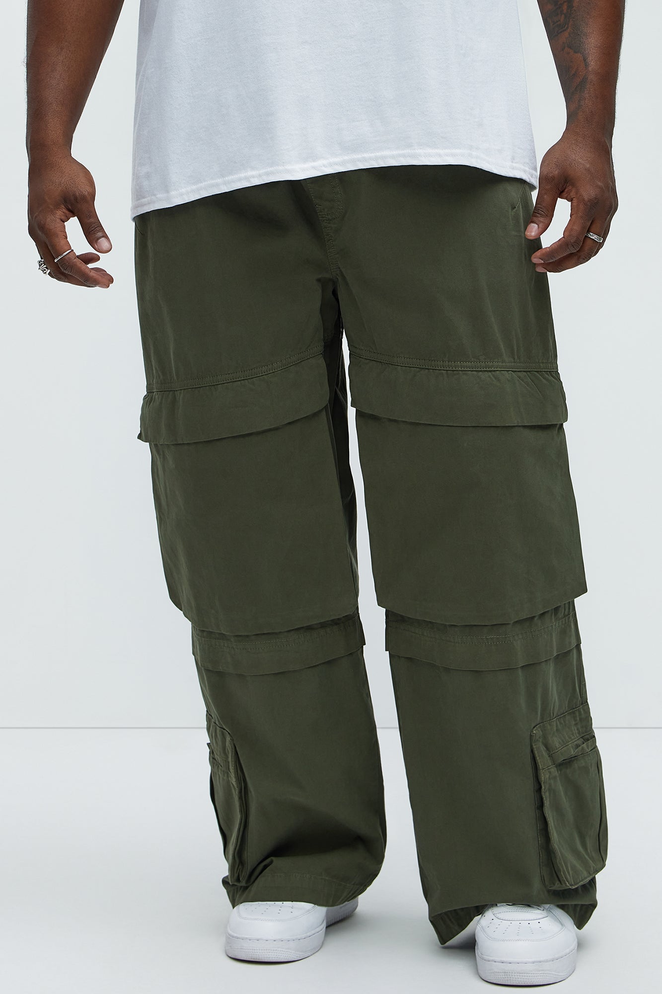Rylan Wide Leg Cargo Pants - Olive - Image 6