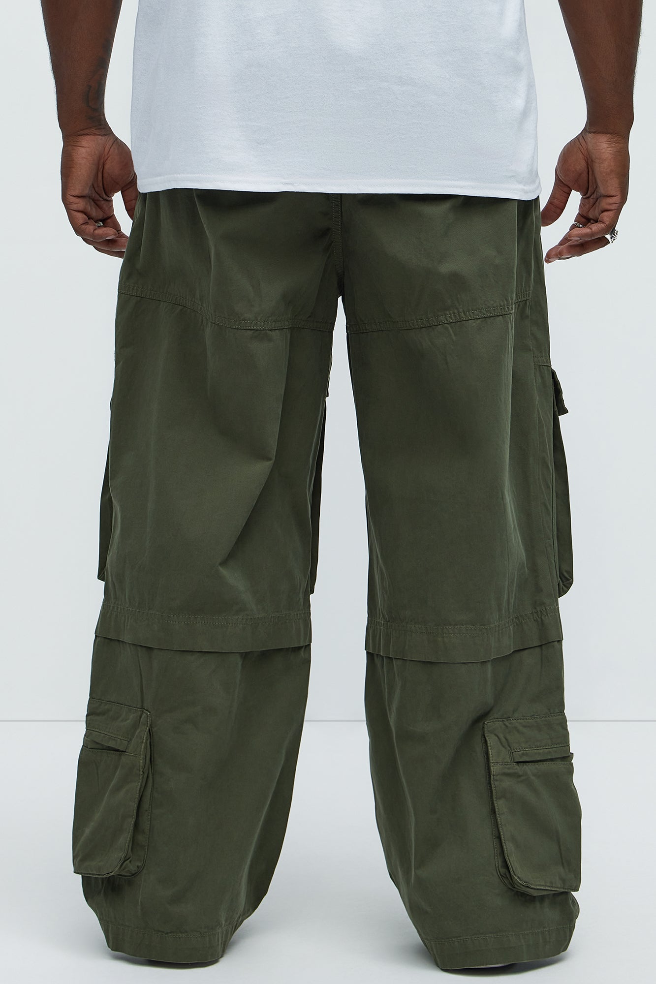 Rylan Wide Leg Cargo Pants - Olive - Image 9