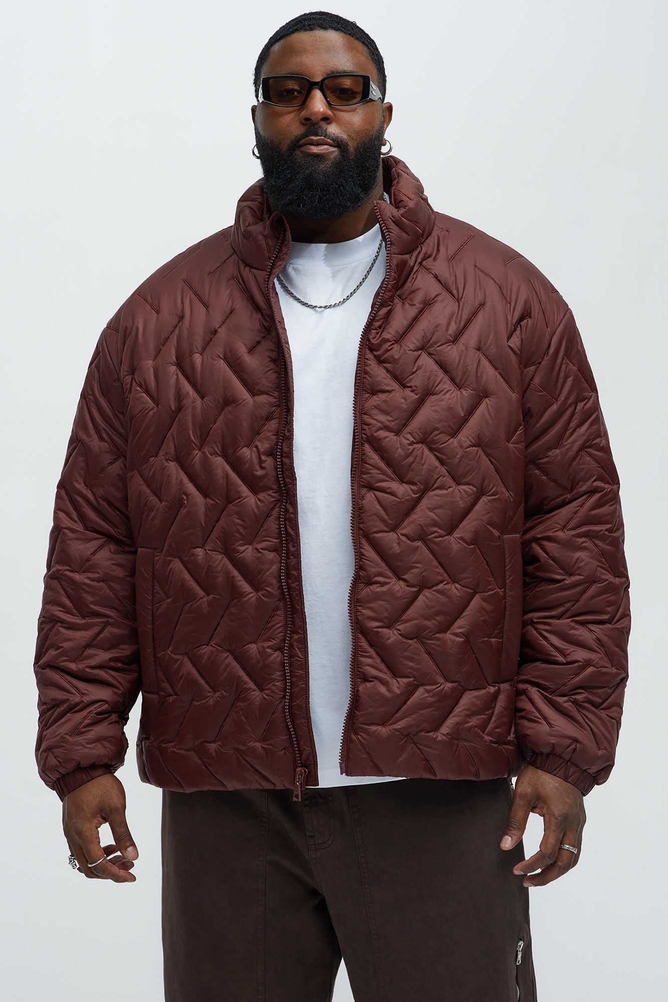 Off Road Quilted Jacket - Burgundy - Image 8